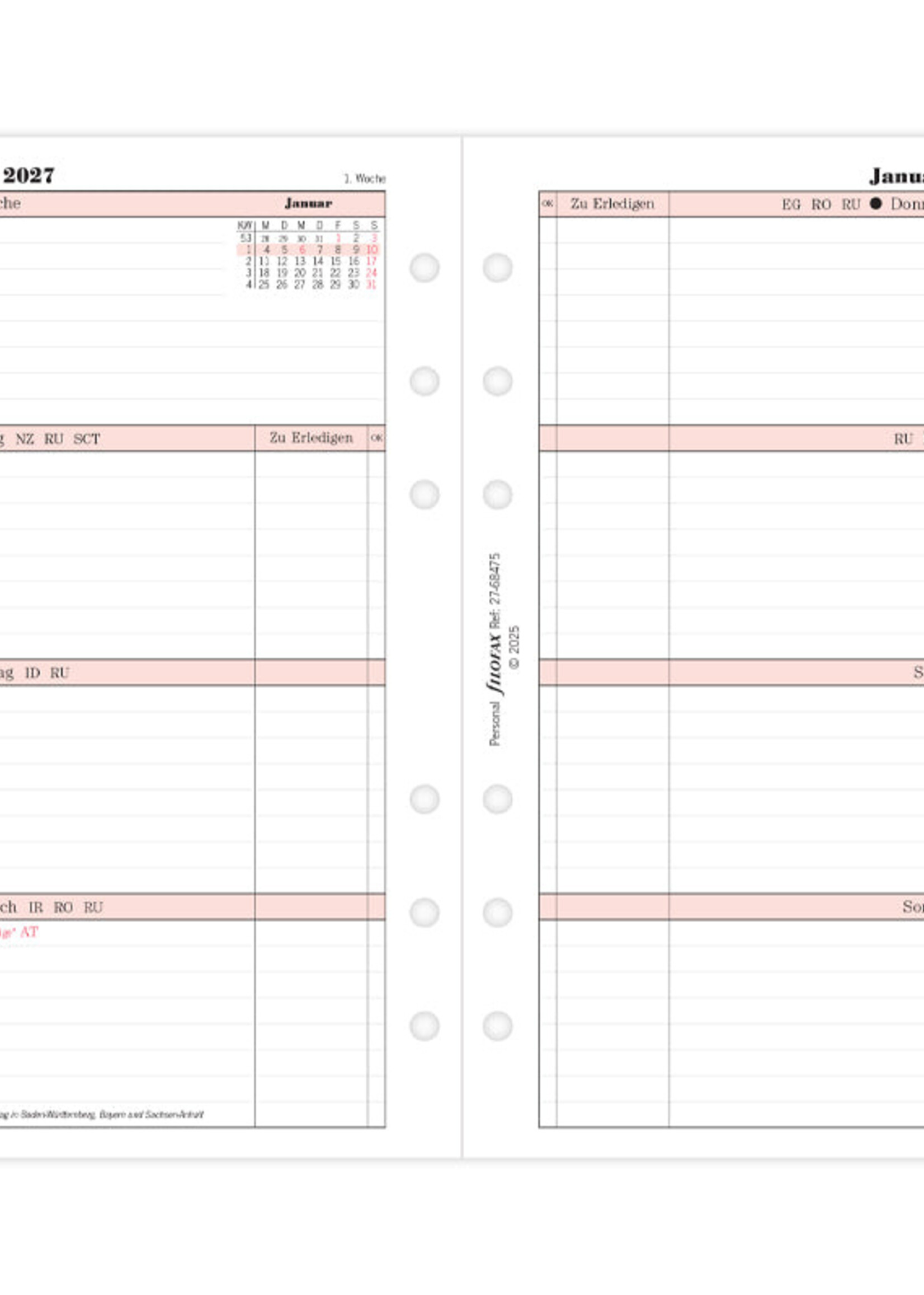 Filofax PER Prof.1W/2S (D)2027