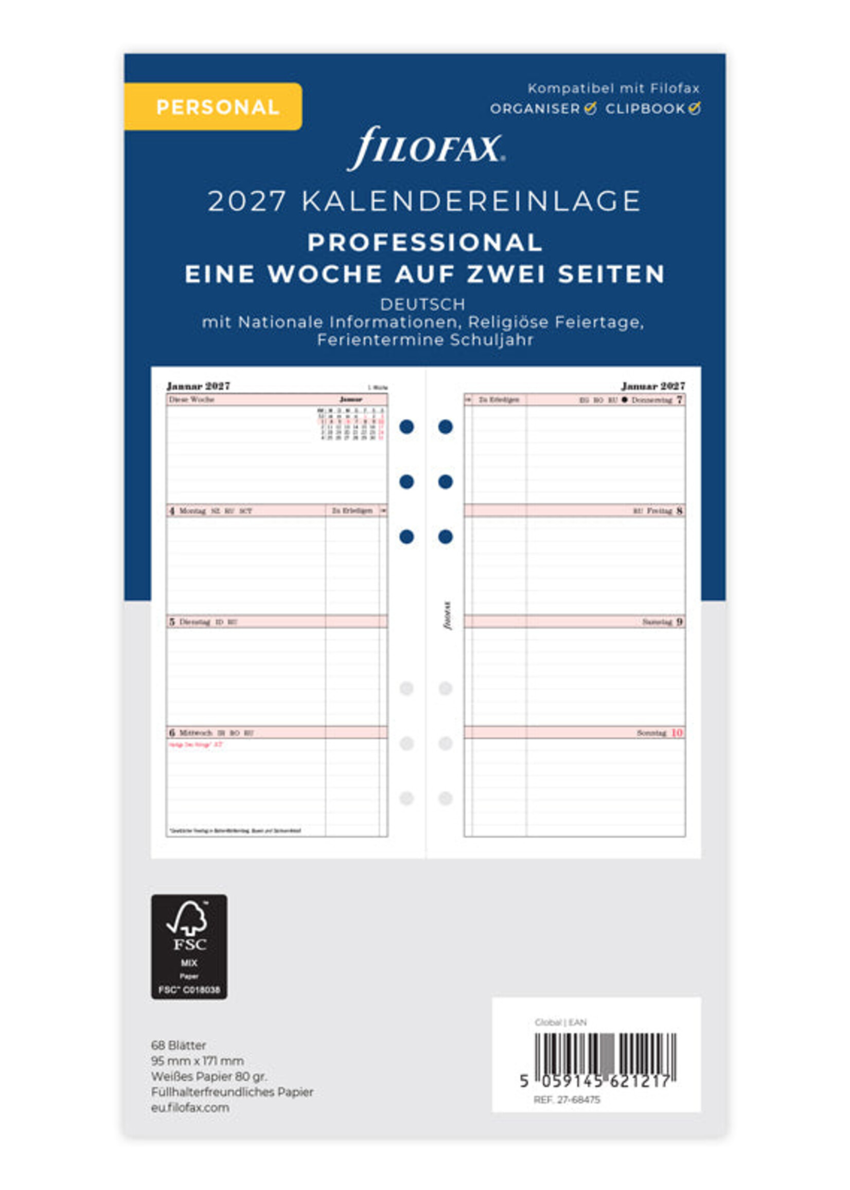 Filofax PER Prof.1W/2S (D)2027