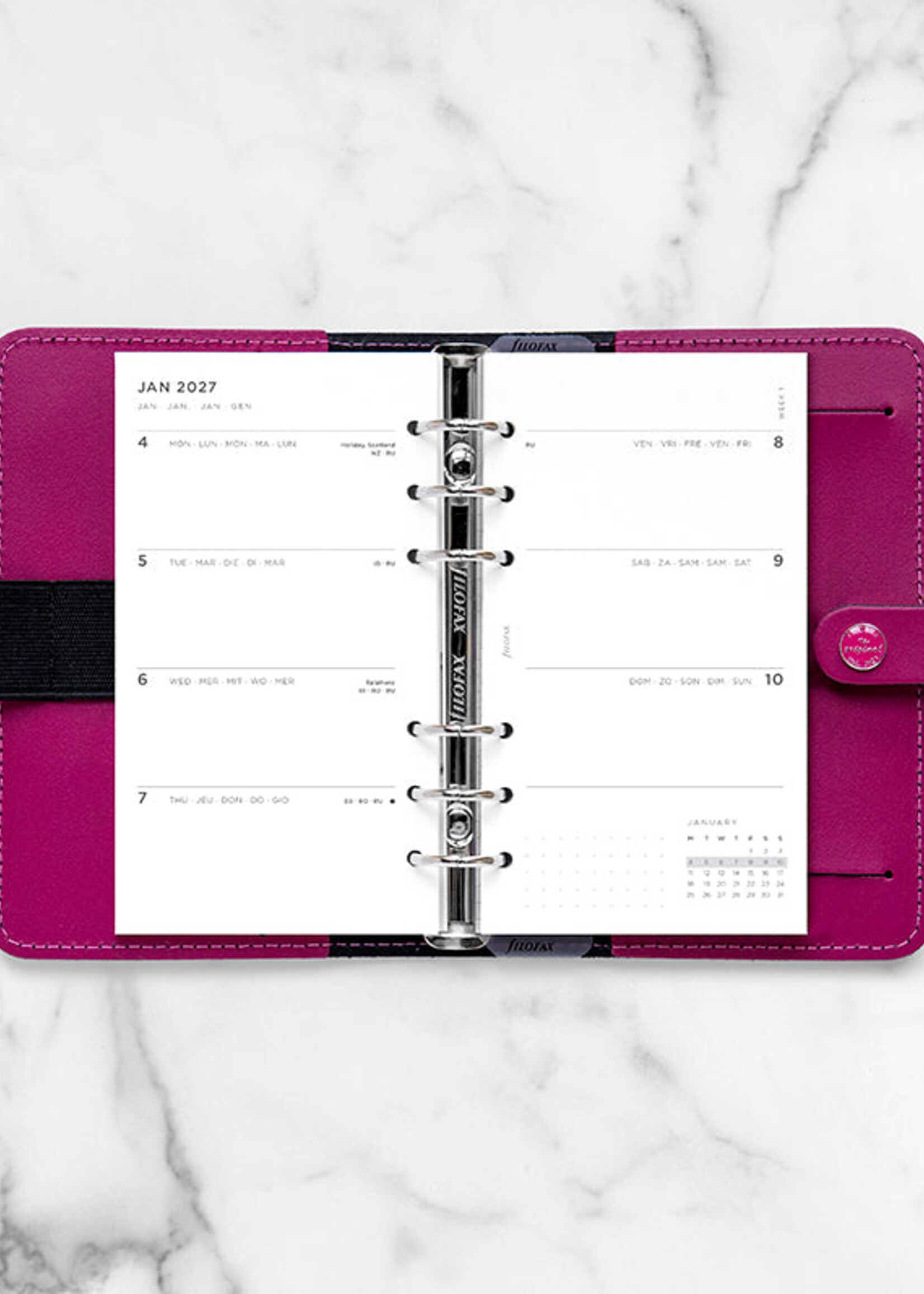 Filofax Kalendereinlage Personal 2027 Minimal, 1 Woche / 2 Seiten, mehrsprachig