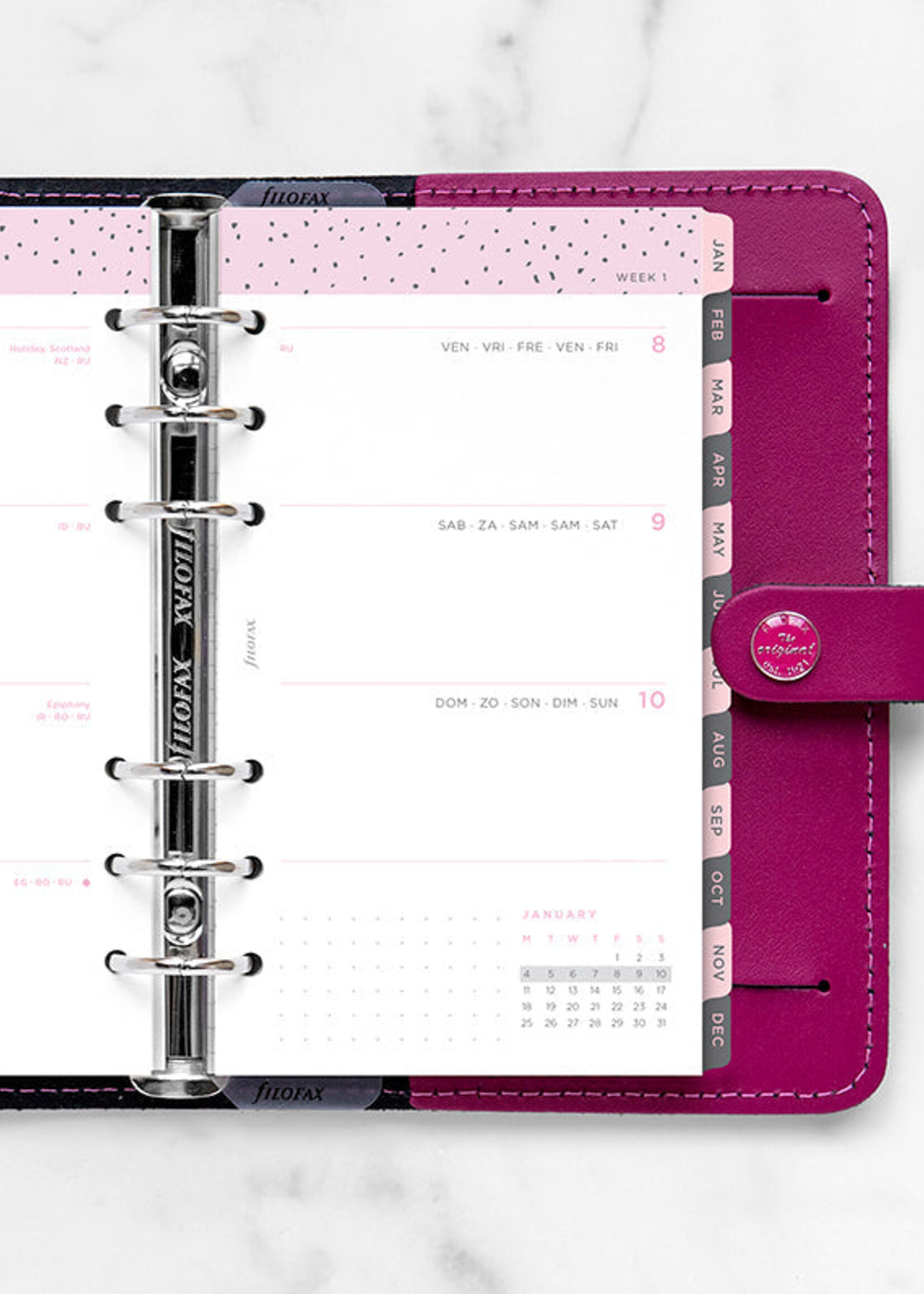 Filofax Kalendereinlage Personal 2027 Confetti, 1 Woche / 2 Seiten, mehrsprachig