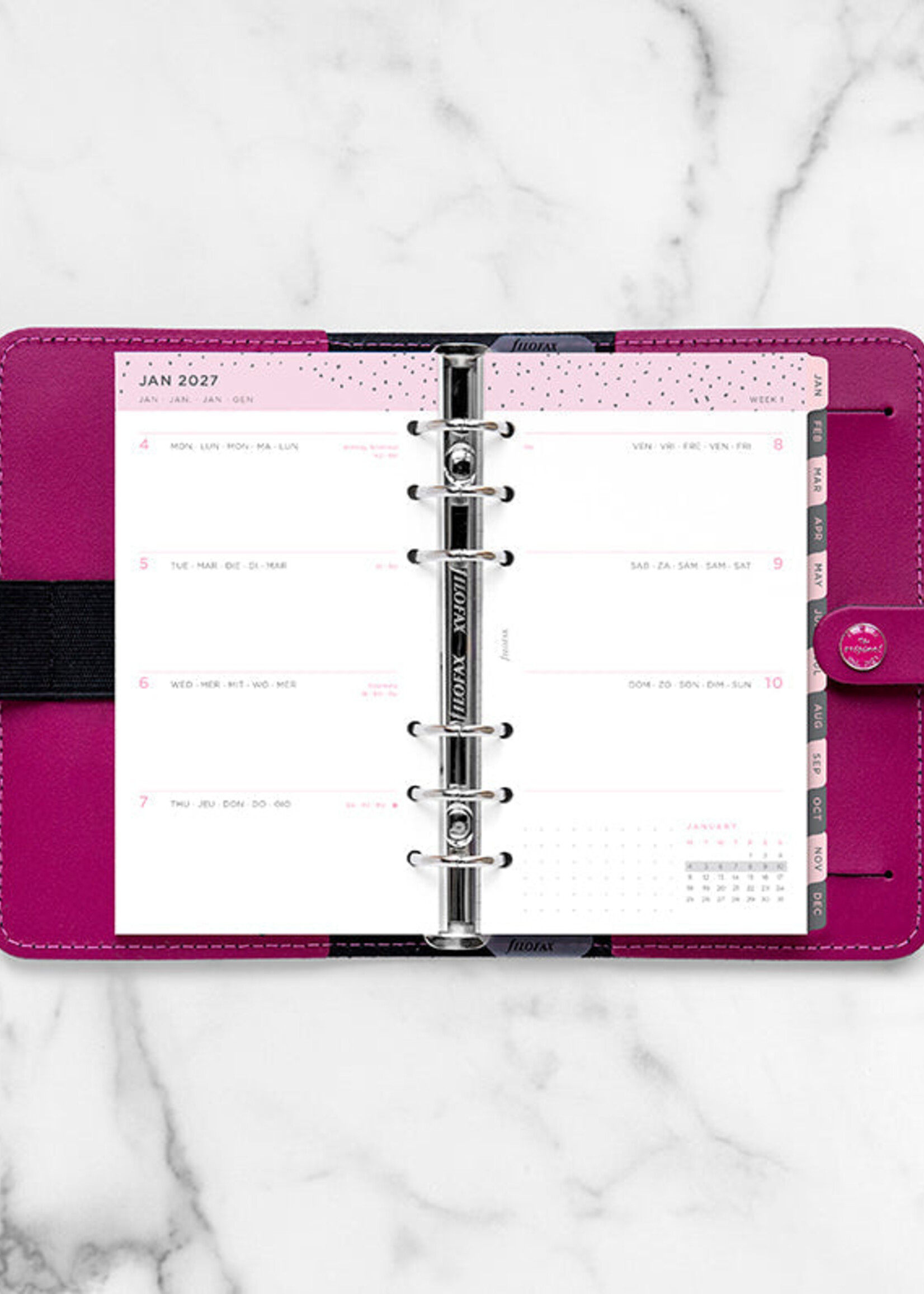 Filofax Kalendereinlage Personal 2027 Confetti, 1 Woche / 2 Seiten, mehrsprachig
