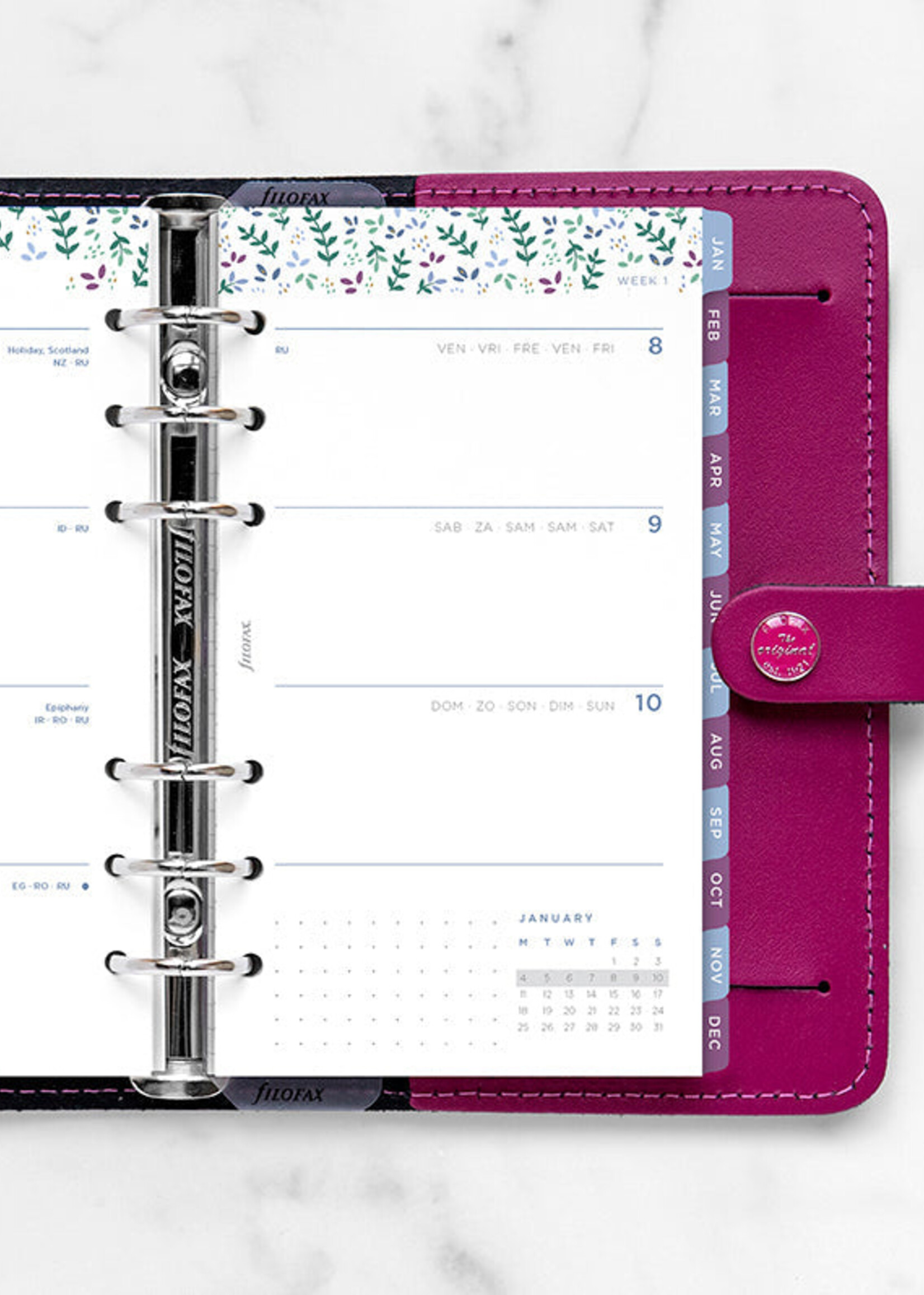 Filofax Kalendereinlage Personal 2027 Garden, 1 Woche / 2 Seiten, mehrsprachig