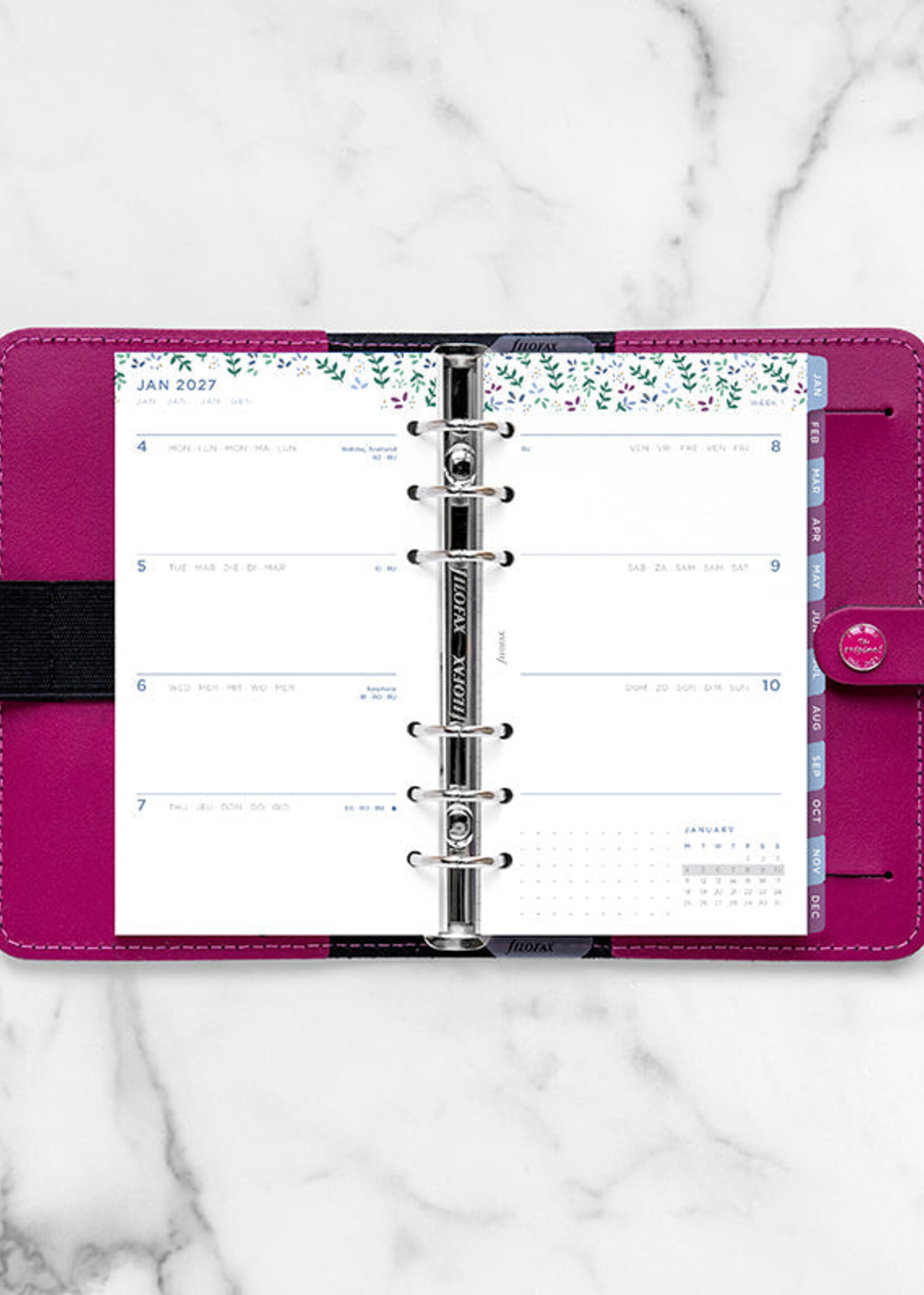 Filofax Kalendereinlage Personal 2027 Garden, 1 Woche / 2 Seiten, mehrsprachig