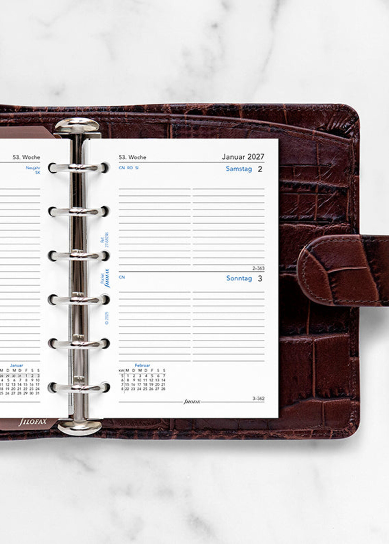 Filofax Kalendereinlage Pocket 2027, 1 Tag / 1 Seite, deutsch