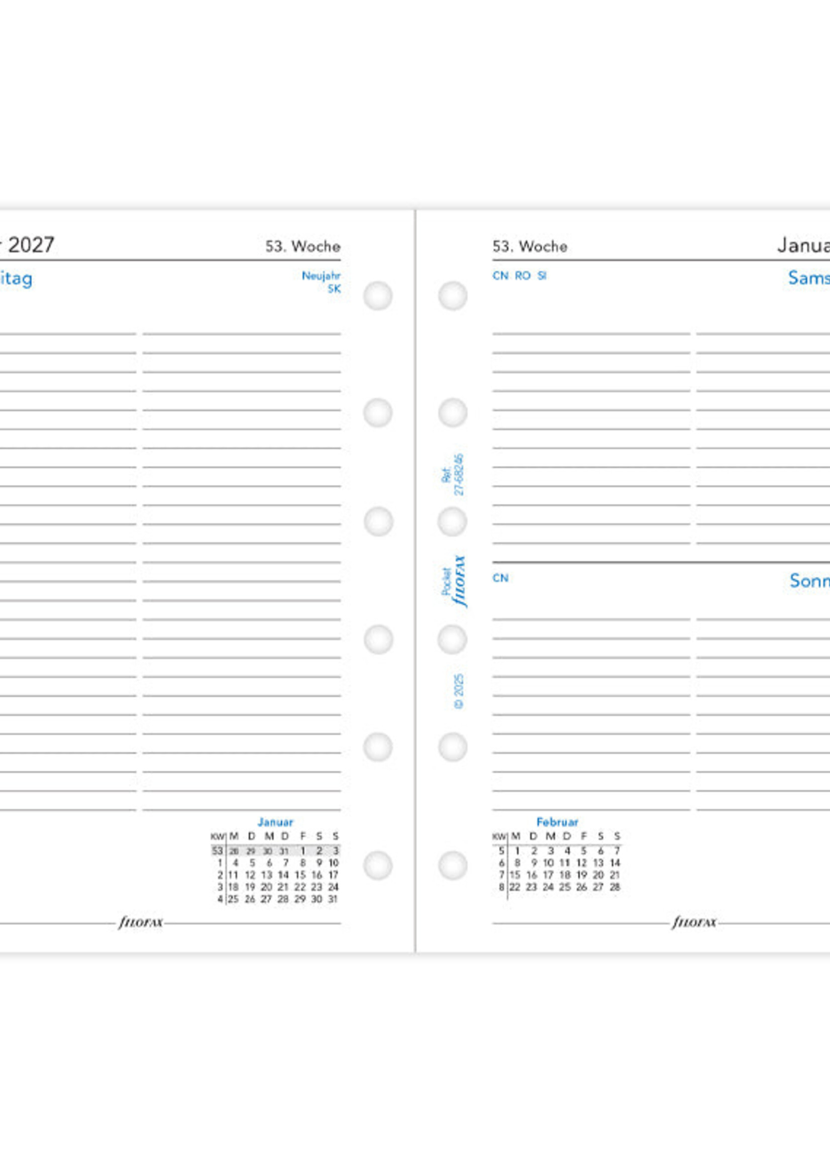 Filofax PKT 1T/1S. (D)2027