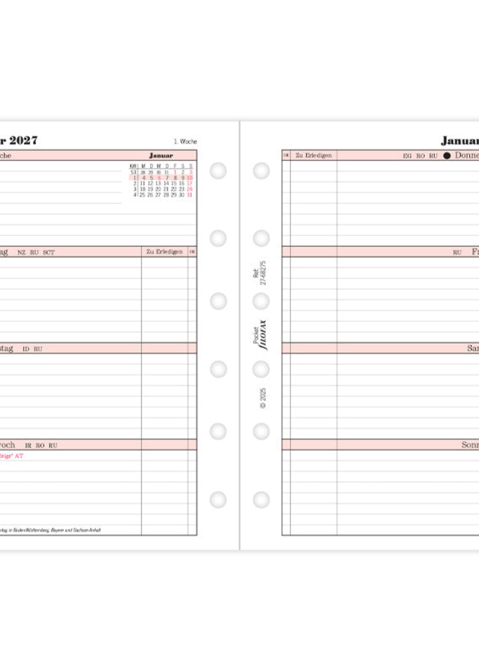 Filofax PKT Prof.1W/2S (D)2027