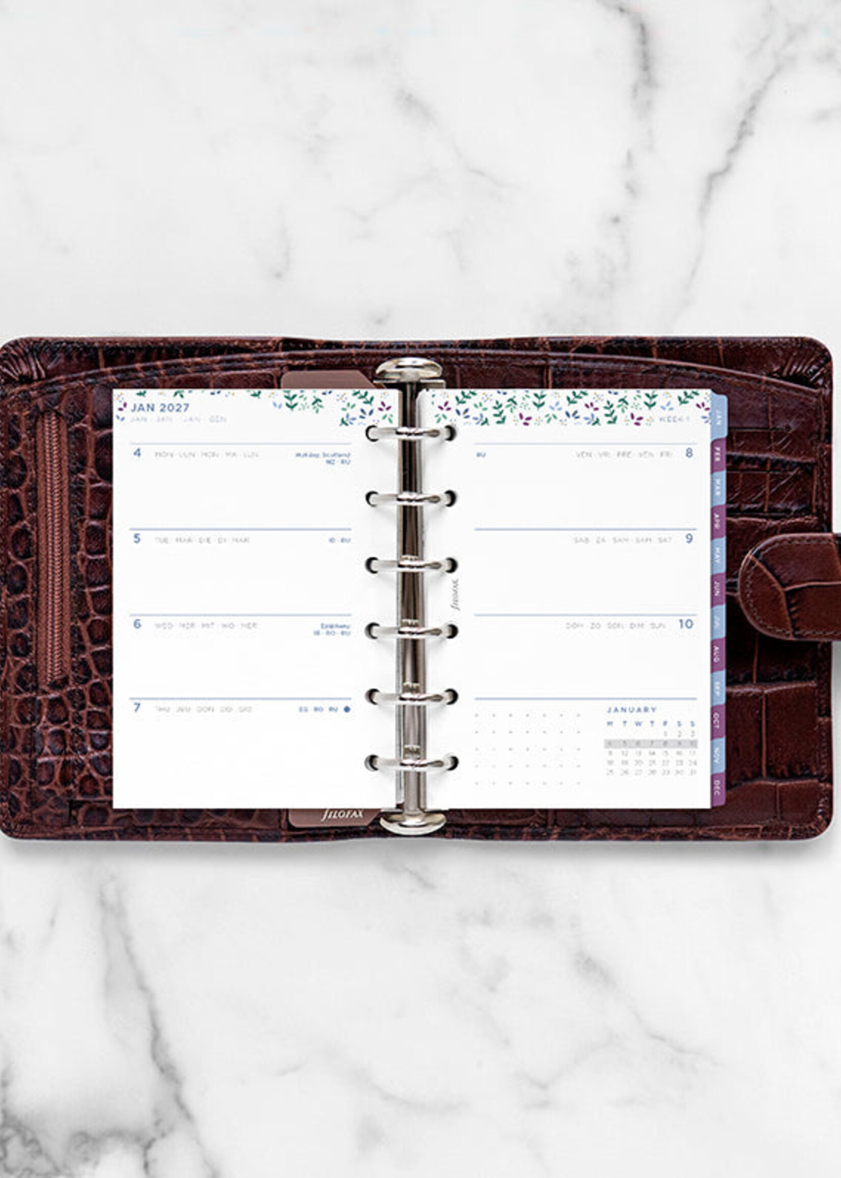 Filofax Kalendereinlage Pocket 2027 Garden, 1 Woche / 2 Seiten, mehrsprachig