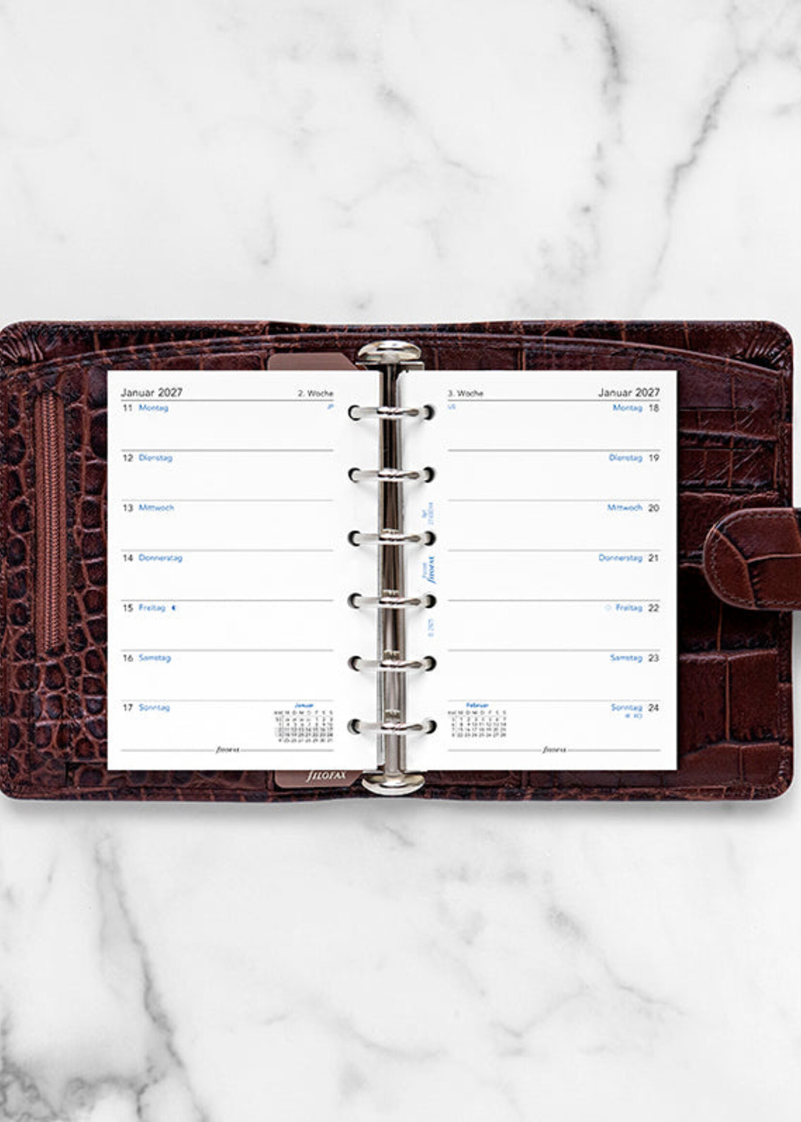Filofax Kalendereinlage Pocket 2027, 1 Woche / 1 Seite, deutsch