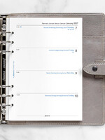 Filofax Kalendereinlage A5 2027, 1 Woche / 2 Seiten, 4×4 Spalten, mehrsprachig