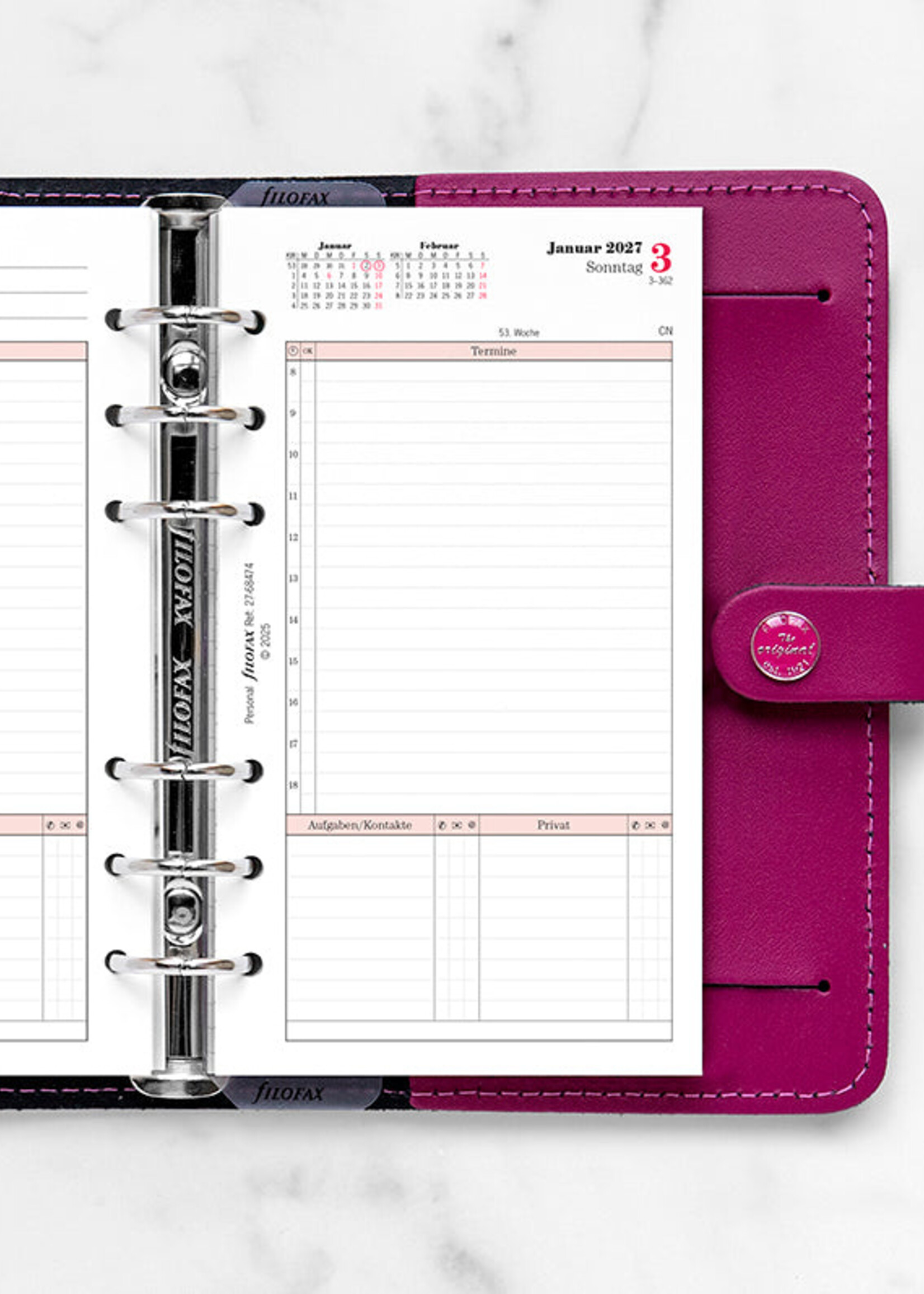 Filofax Kalendereinlage Personal 2027, 1 Tag / 1 Seite, deutsch, Professional