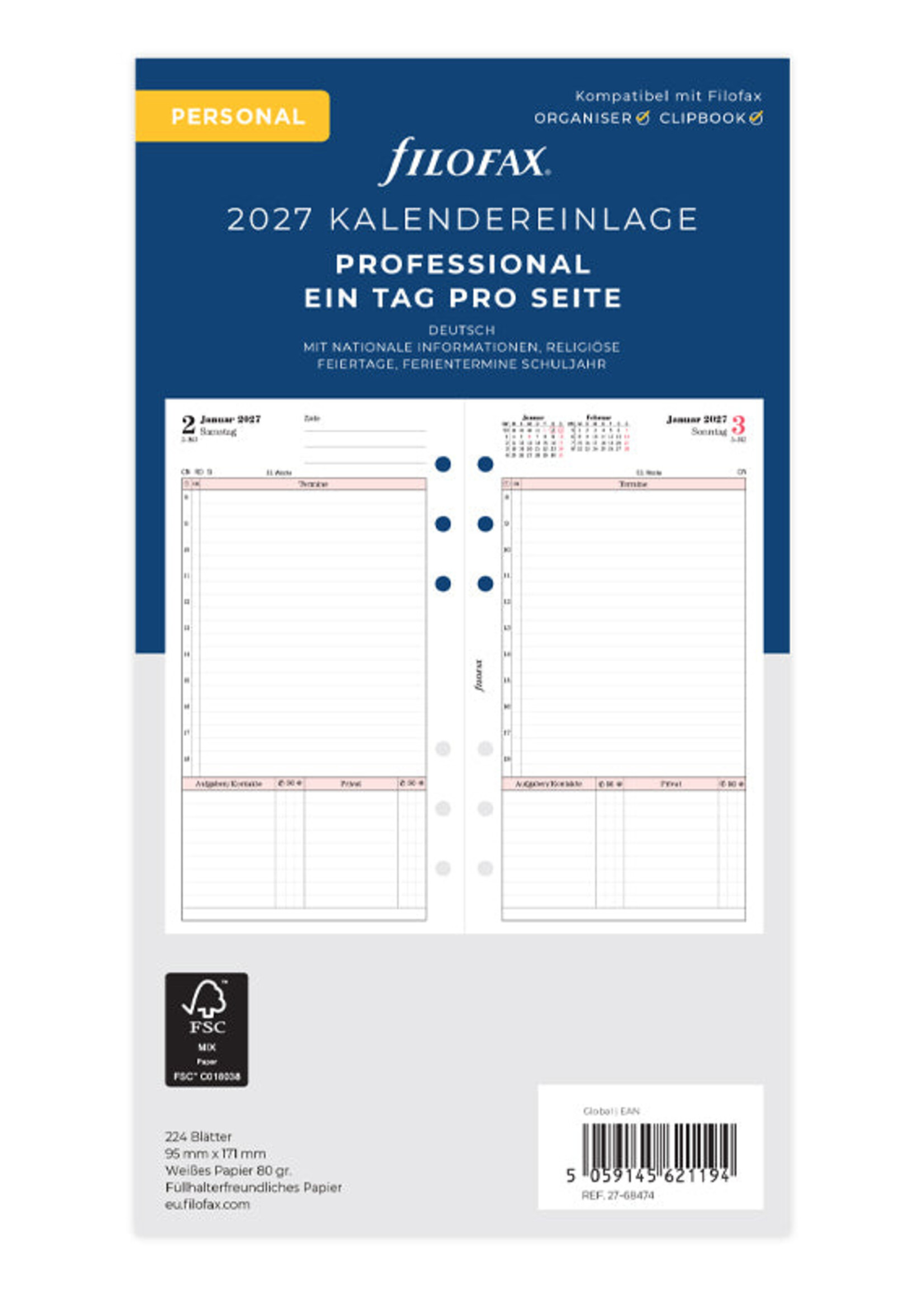 Filofax PER Prof.1T/1S (D)2027