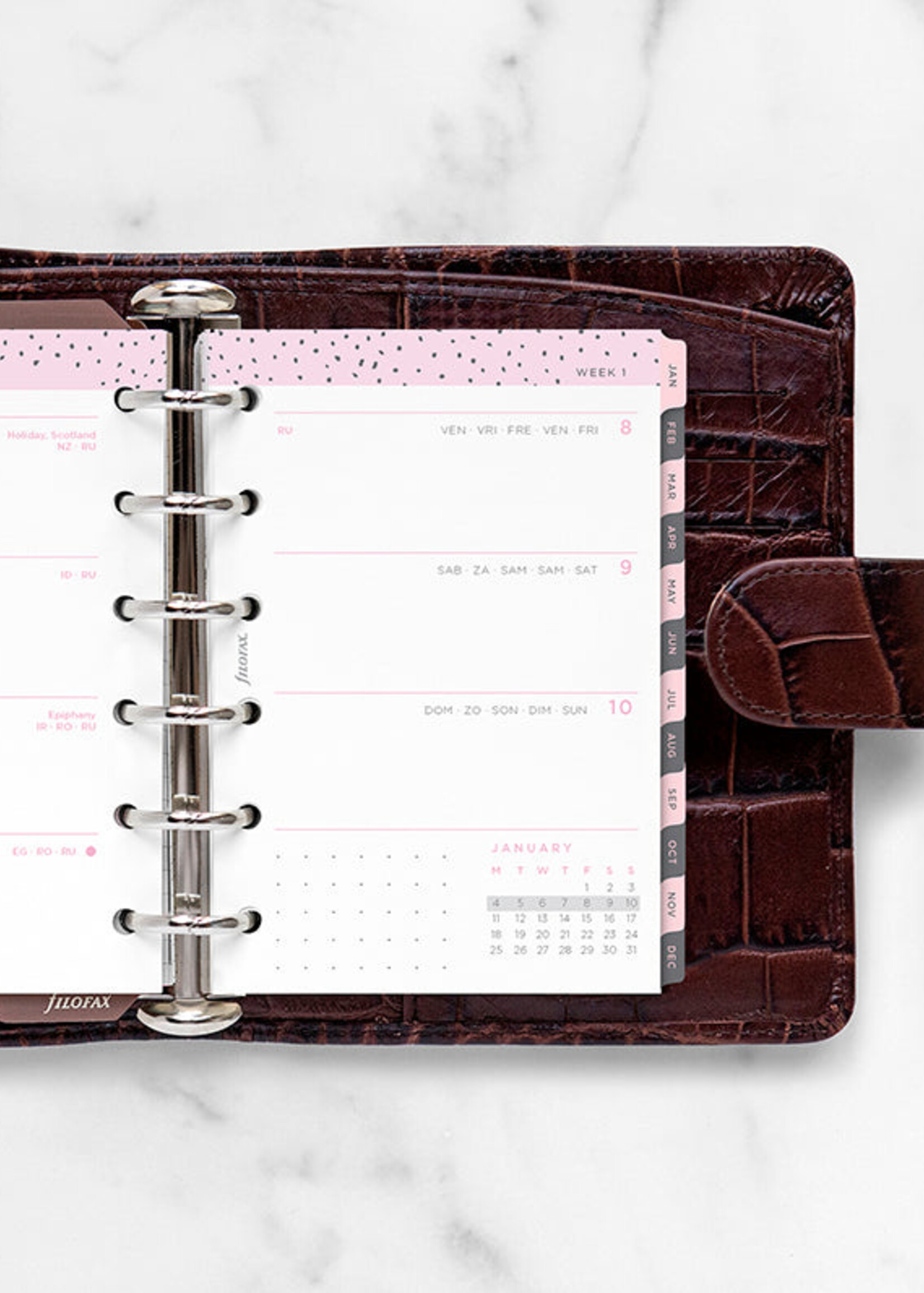 Filofax Kalendereinlage Pocket 2027 Confetti, 1 Woche / 2 Seiten, mehrsprachig