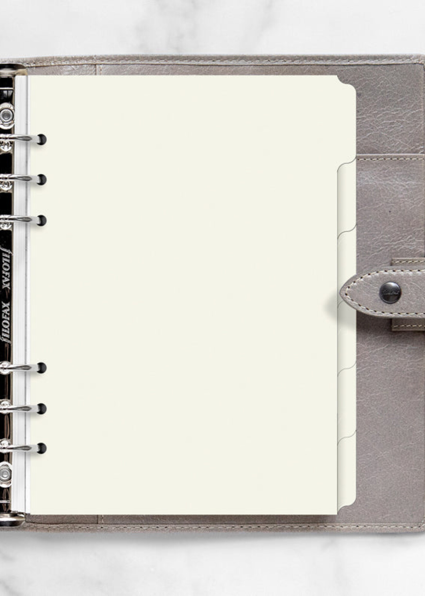 Filofax A5 REGISTER 6er blanko creme
