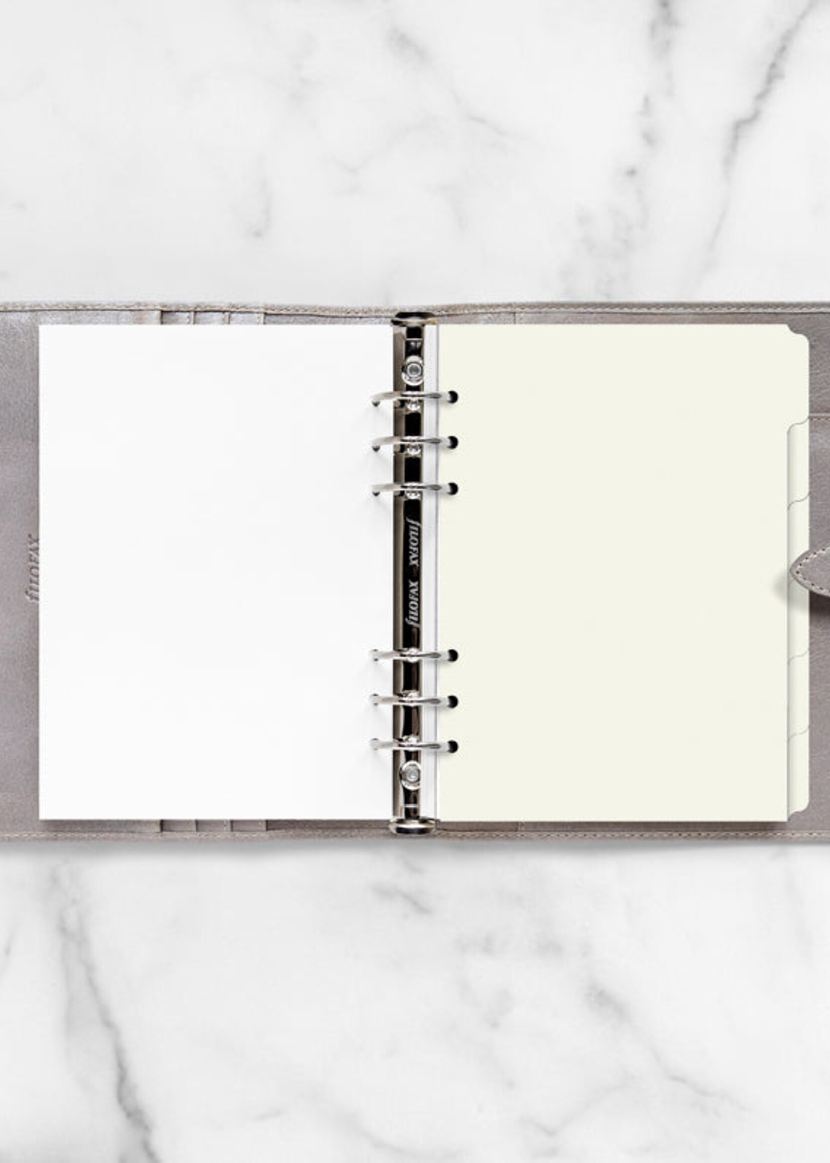 Filofax A5 REGISTER 6er blanko creme