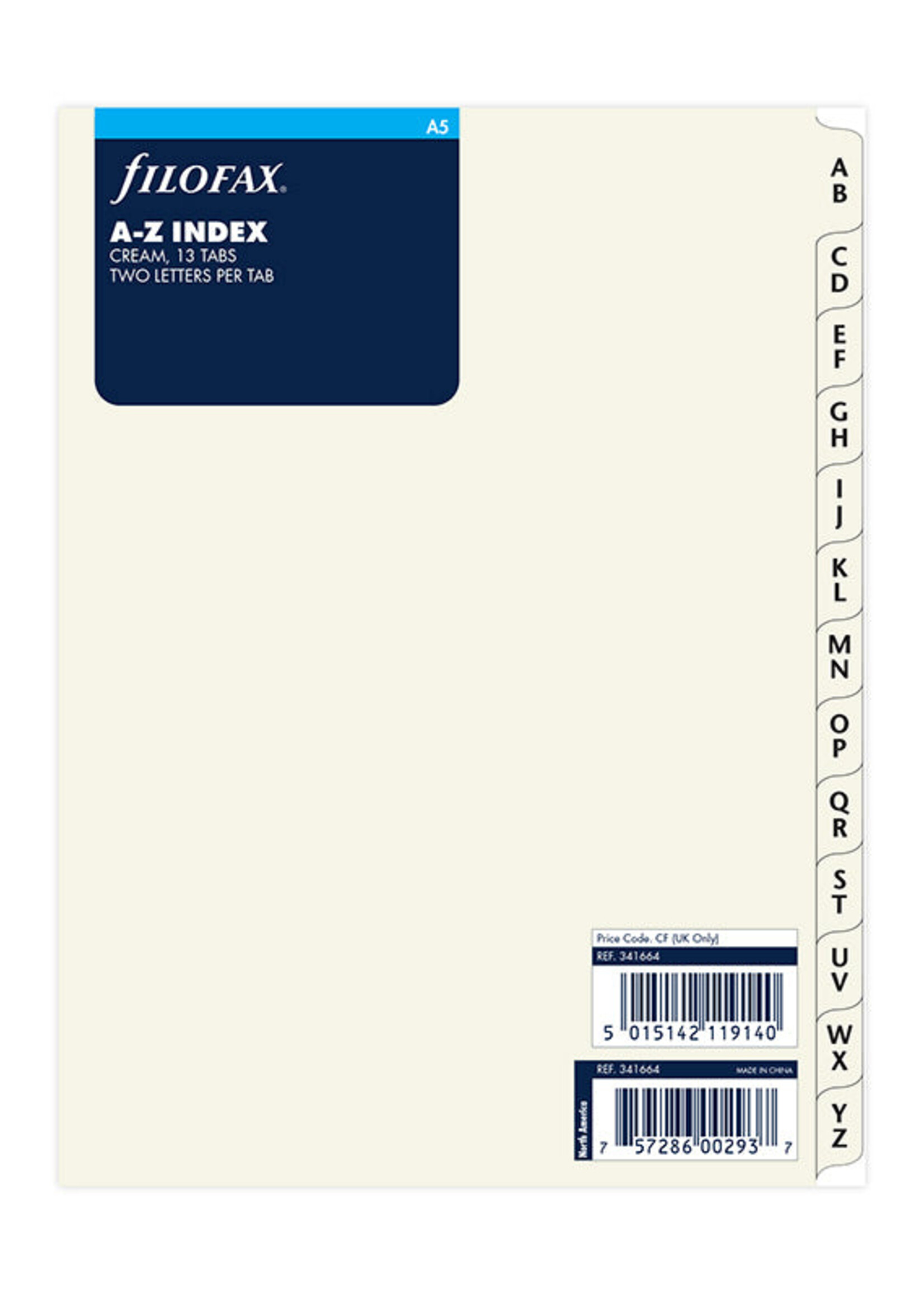 Filofax A-Z Register A5, creme