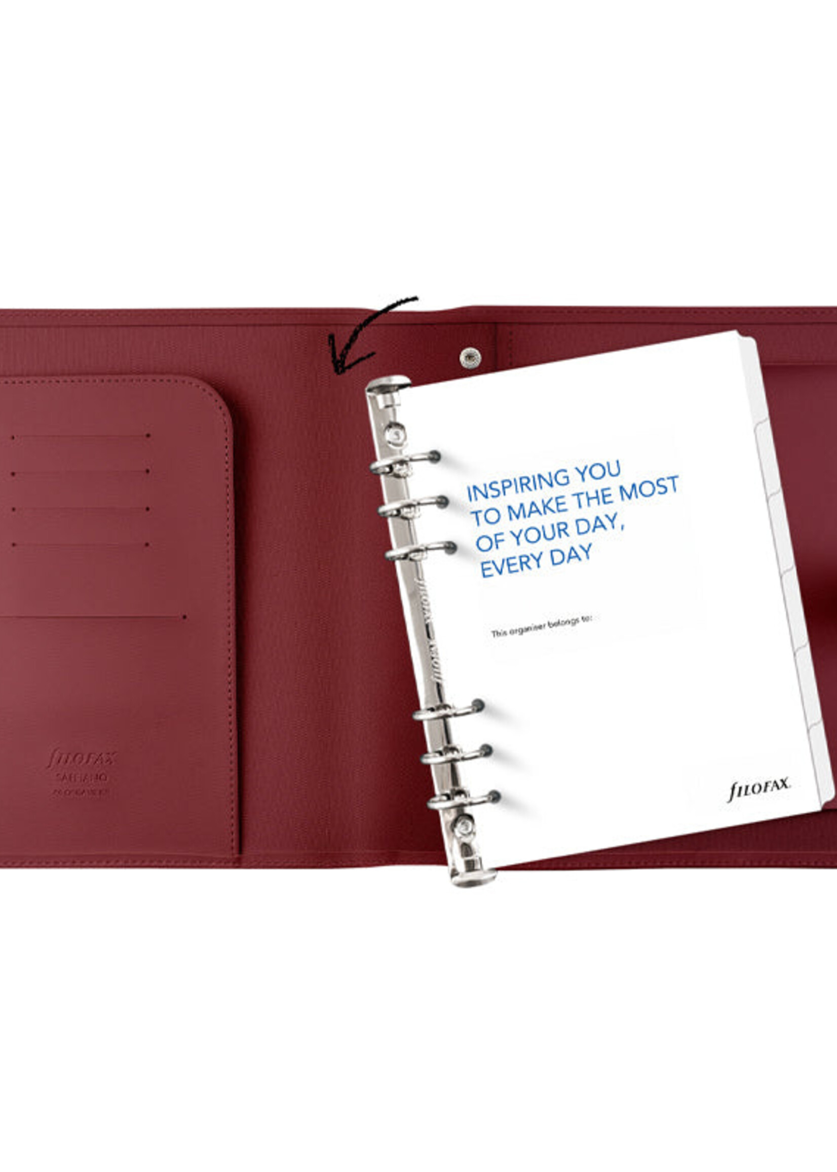 Filofax Saffiano Organiser A5, Dark Cherry (Dunkelkirsch), Modular