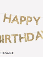 MERI MERI Gold Glitter Stoff Happy Birthday Girlande