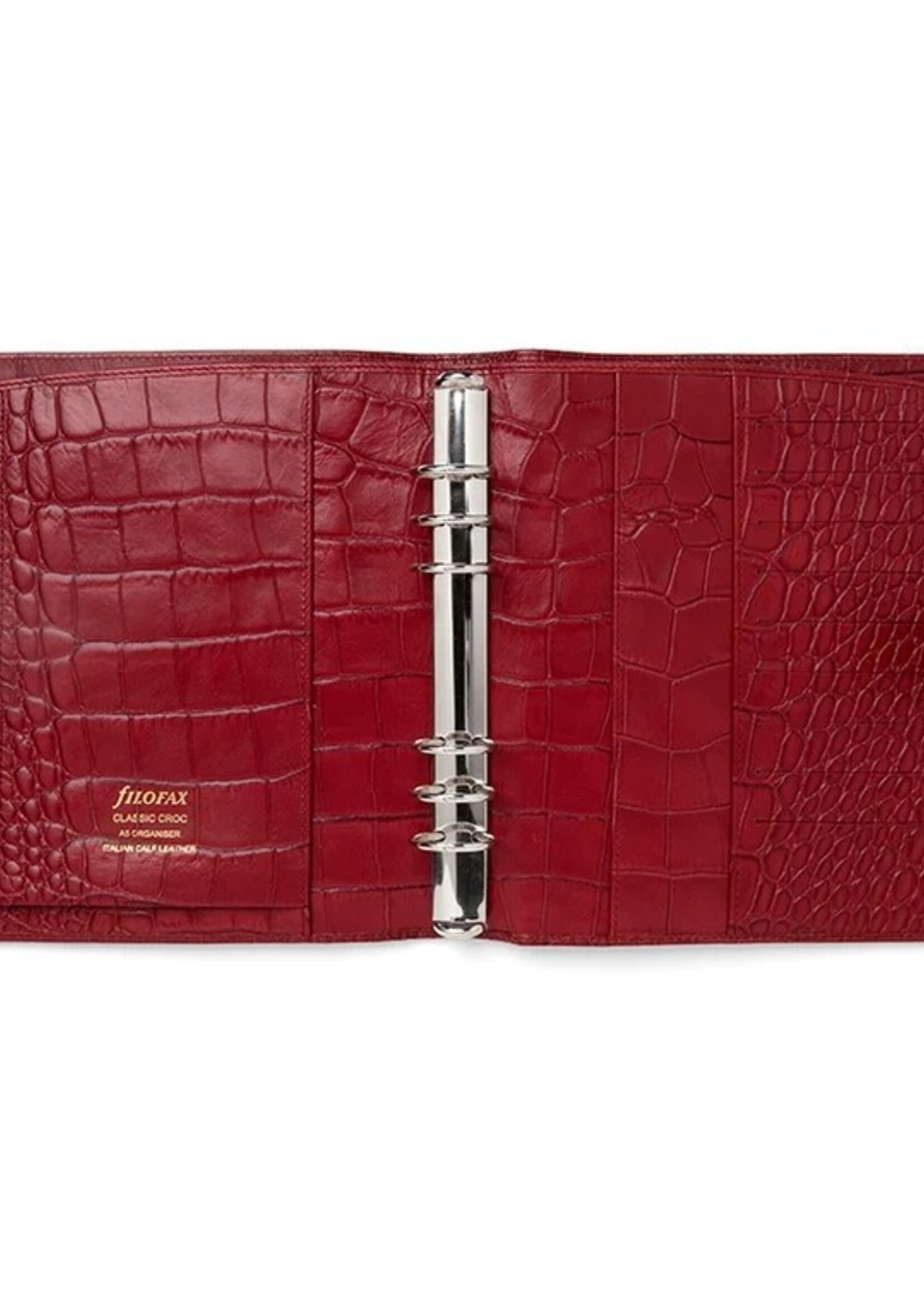 Filofax Classic Croc Organiser A5, Cherry