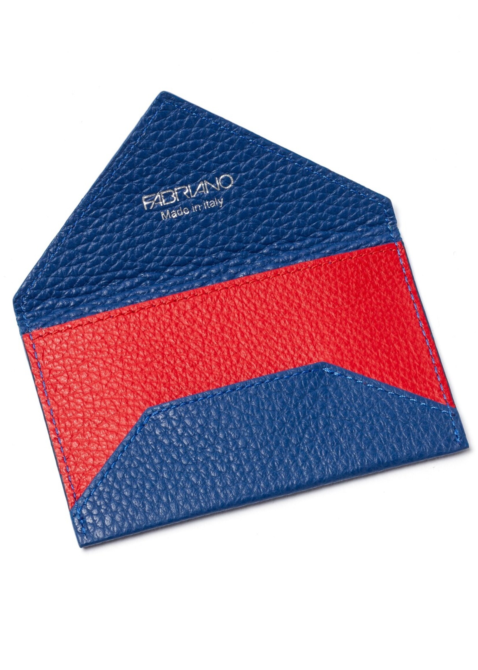 Fabriano Boutique Visitenkartenetui Leder Alex – Blau/Rot