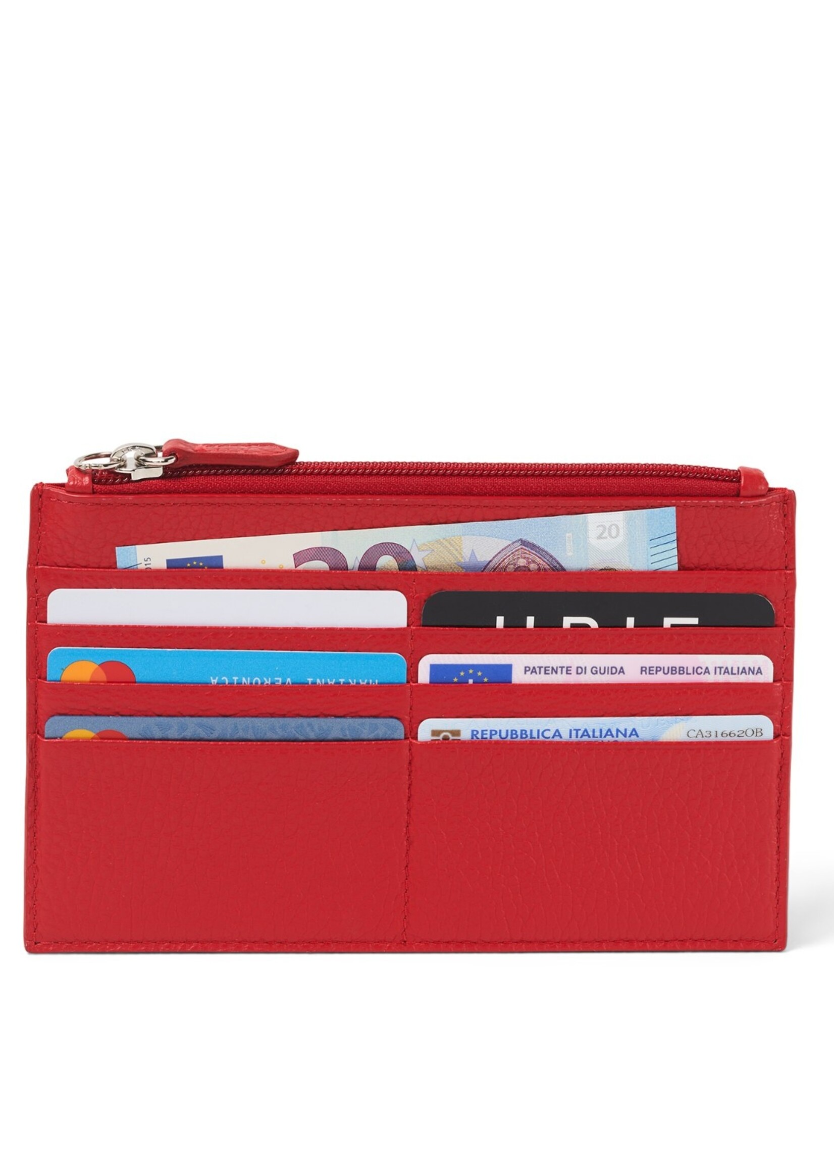 Fabriano Boutique Kartenetui Leder mit Zip – Rot