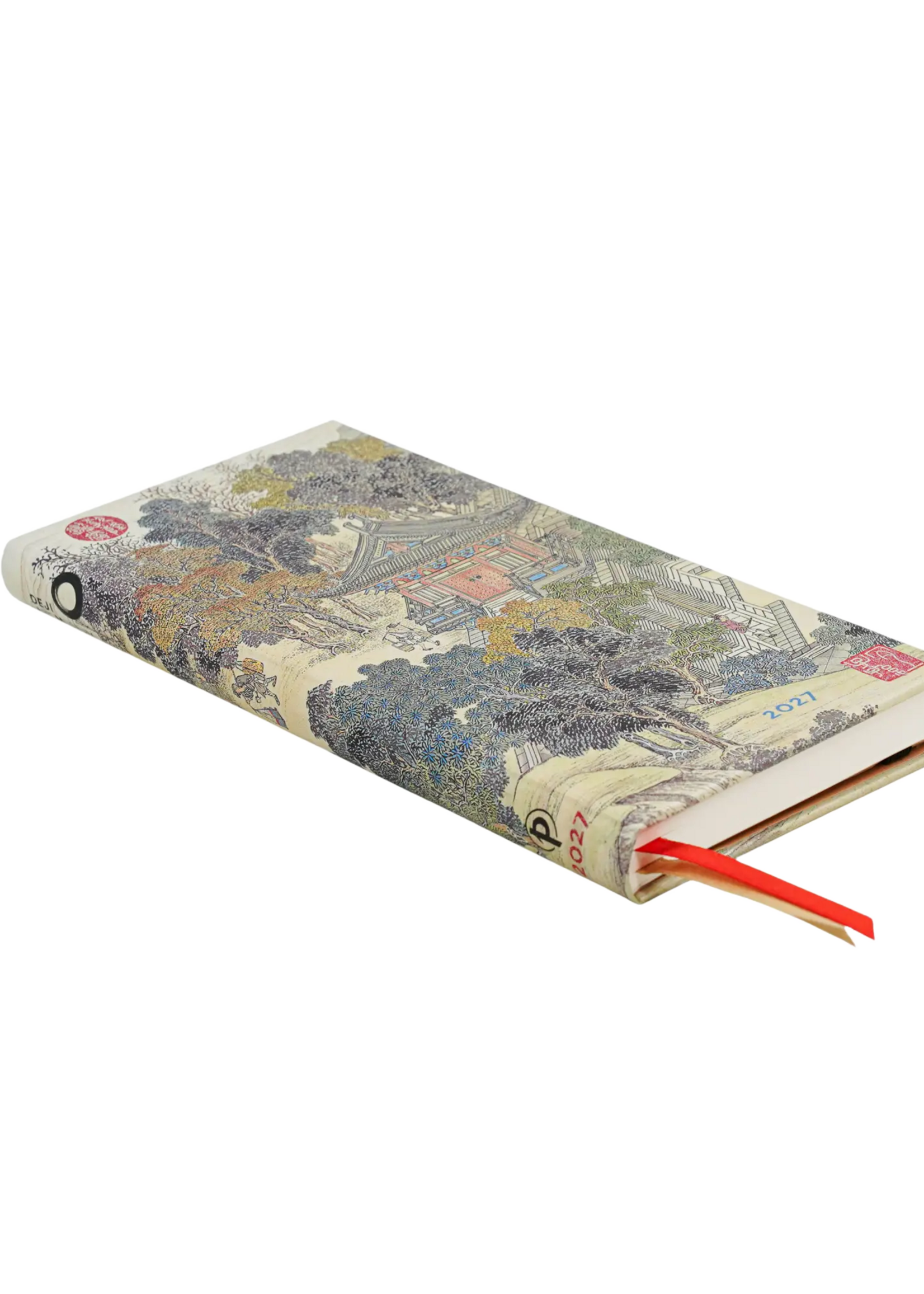 Paperblanks 12-Monatskalender 2027 Goldenes Zeitalter der Prosperität, Schlank, Verso – Ein Zeitalter in Jinling