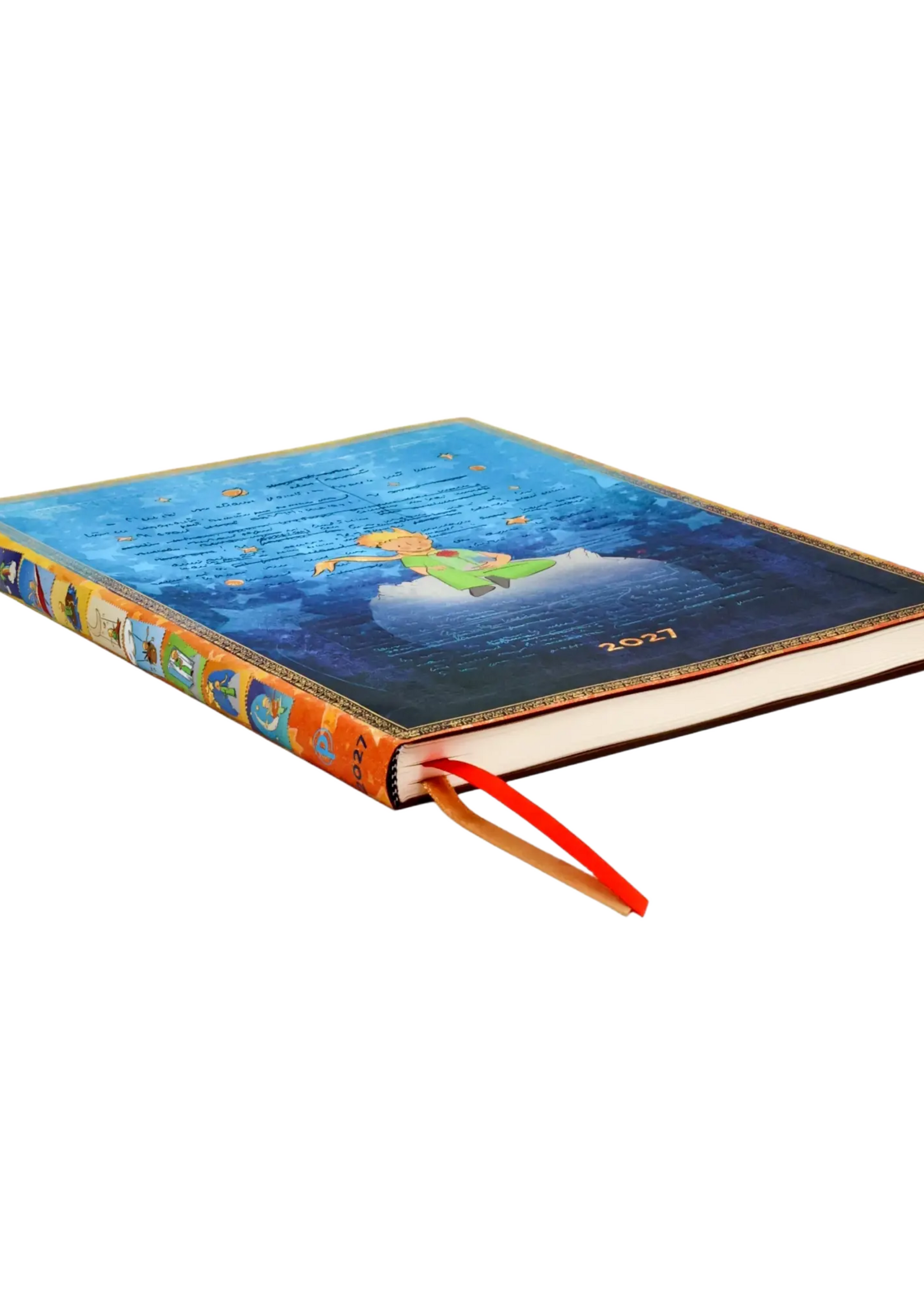 Paperblanks 12-Monatskalender 2027 Saint-Exupéry, Der kleine Prinz, Ultra, Vertikal, Softcover – Faszinierende Handschriften