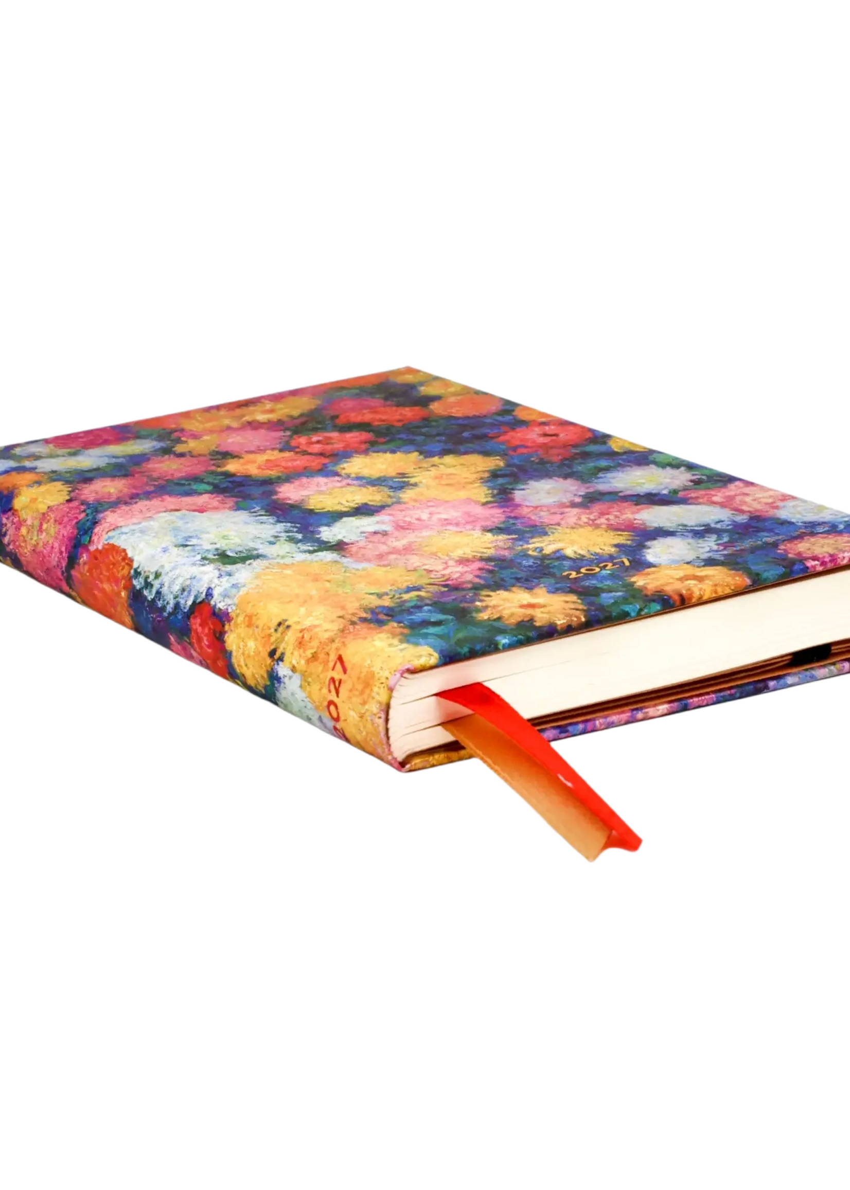 Paperblanks 12-Monatskalender 2027 Monets Chrysanthemen, Maxi, Vertikal