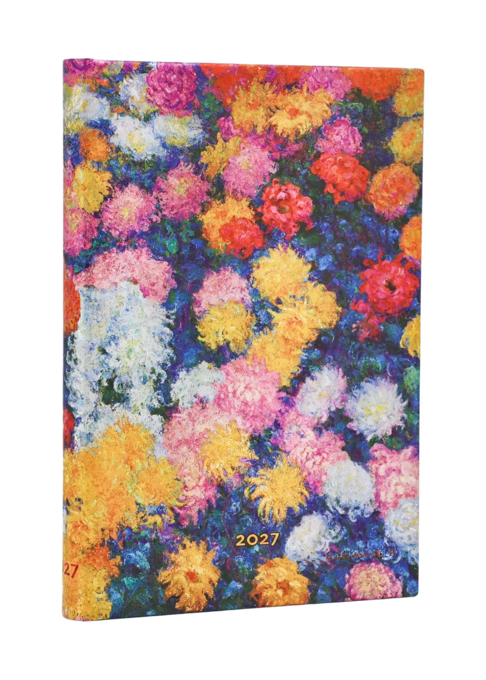 Paperblanks 12-Monatskalender 2027 Monets Chrysanthemen, Maxi, Vertikal