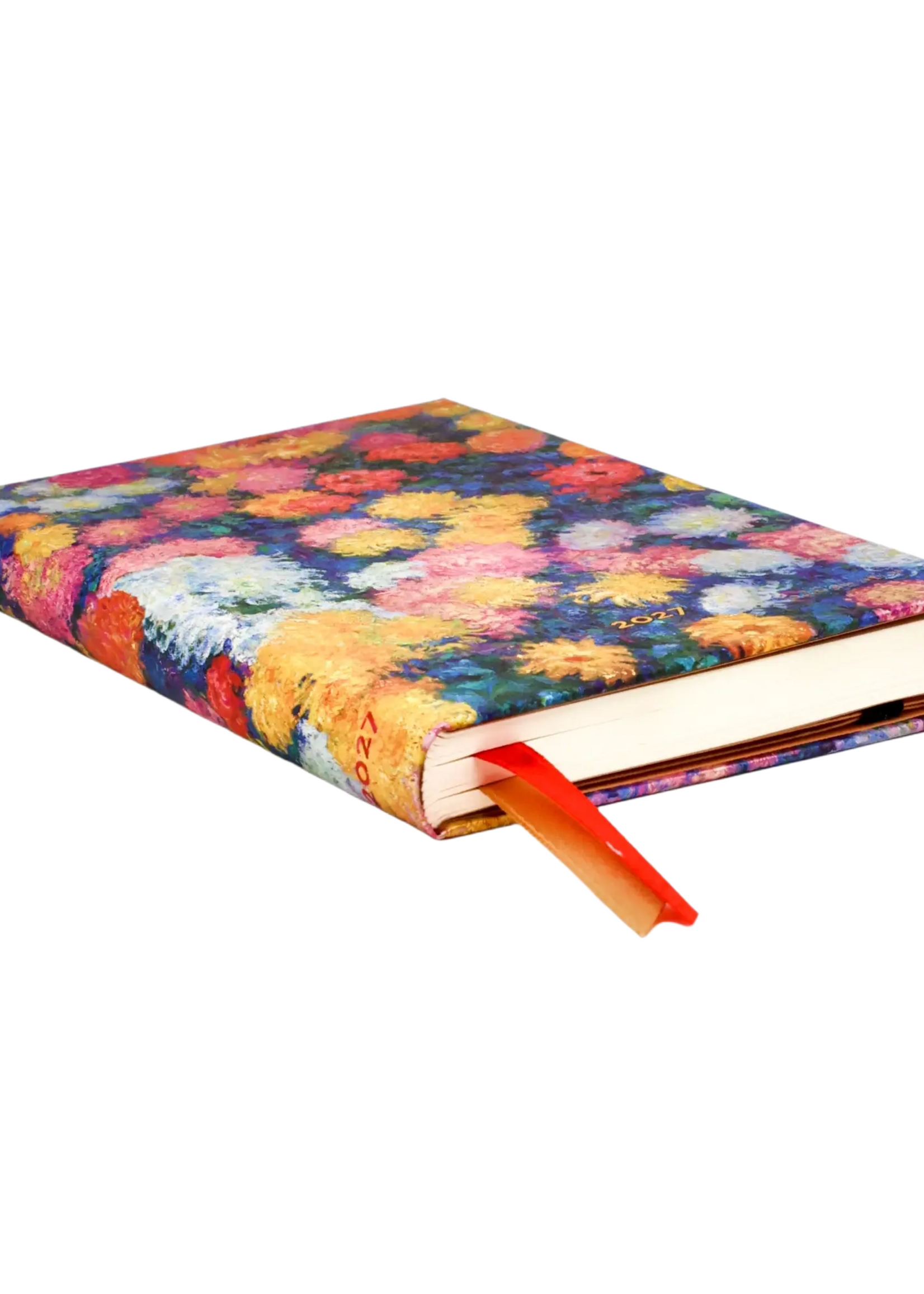 Paperblanks 12-Monatskalender 2027 Monets Chrysanthemen, Maxi, Horizontal