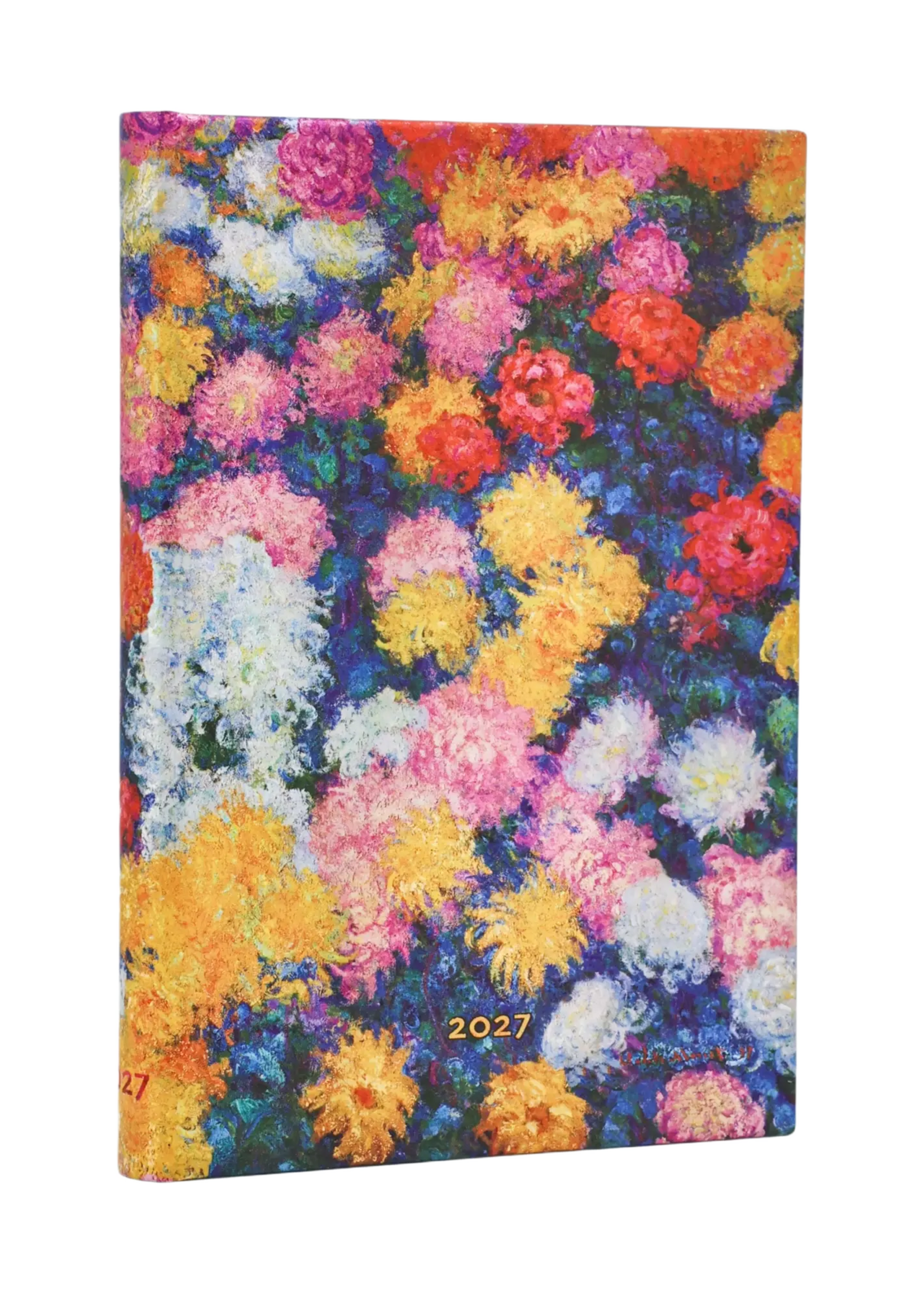 Paperblanks 12-Monatskalender 2027 Monets Chrysanthemen, Maxi, Horizontal