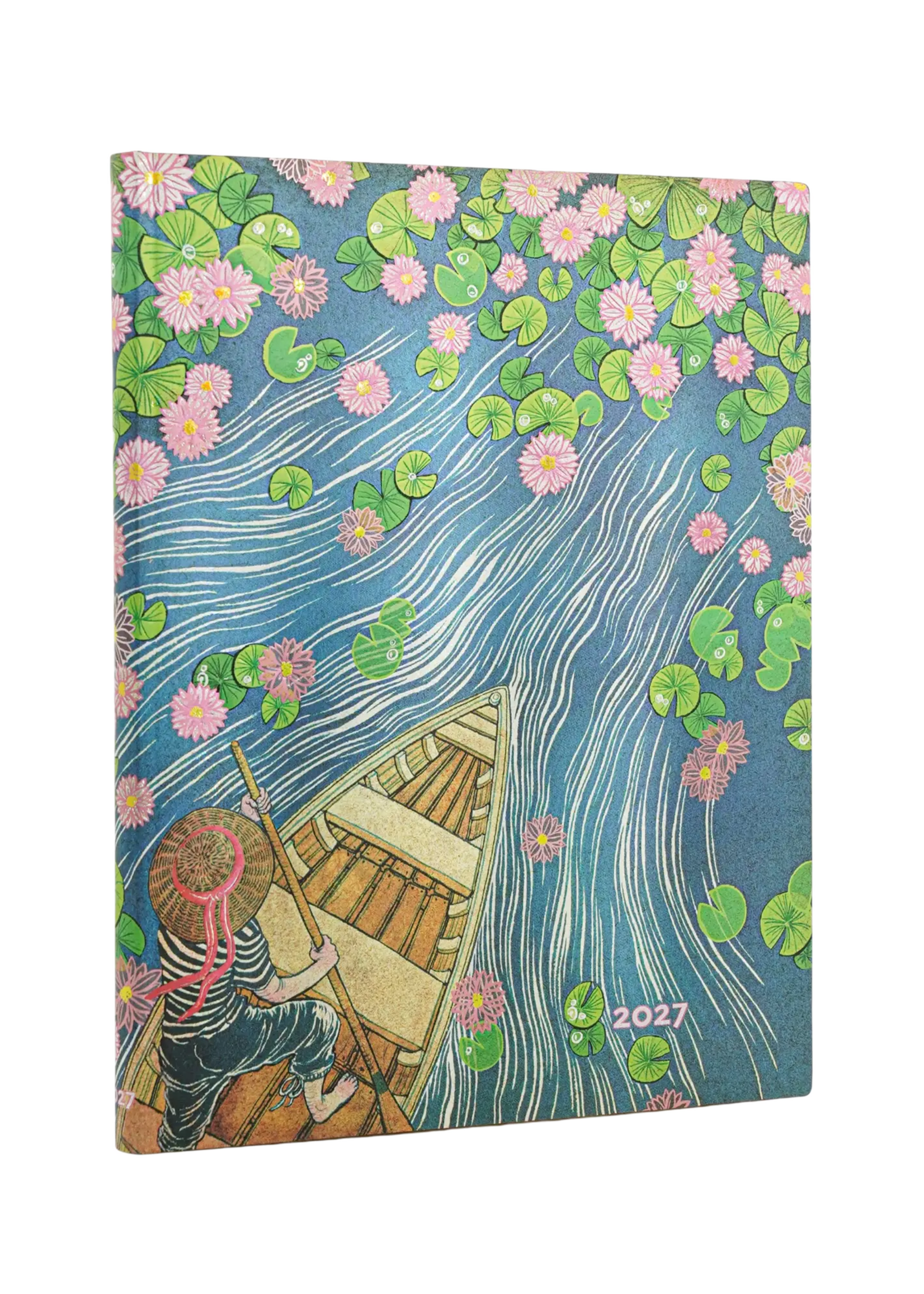 Paperblanks 12-Monatskalender 2027 Fluss der Lotusblüten, Ultra, Vertikal, Softcover – Mitten im Leben mit Yuko