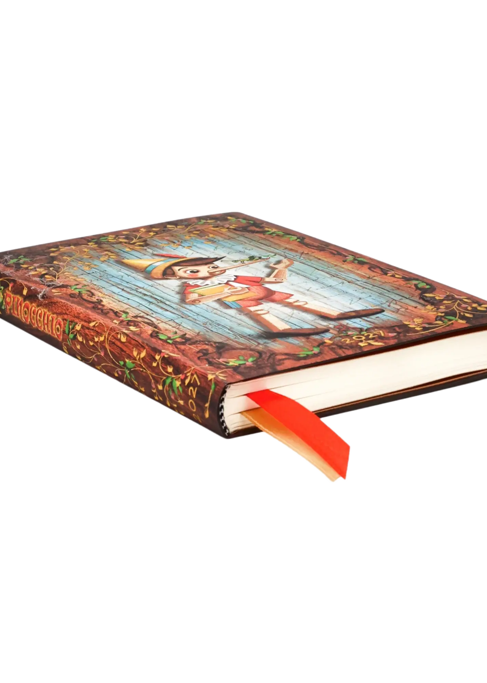 Paperblanks 12-Monatskalender 2027 Carlo Collodi, Pinocchio, Mini, Horizontal, Softcover – Märchenkollektion
