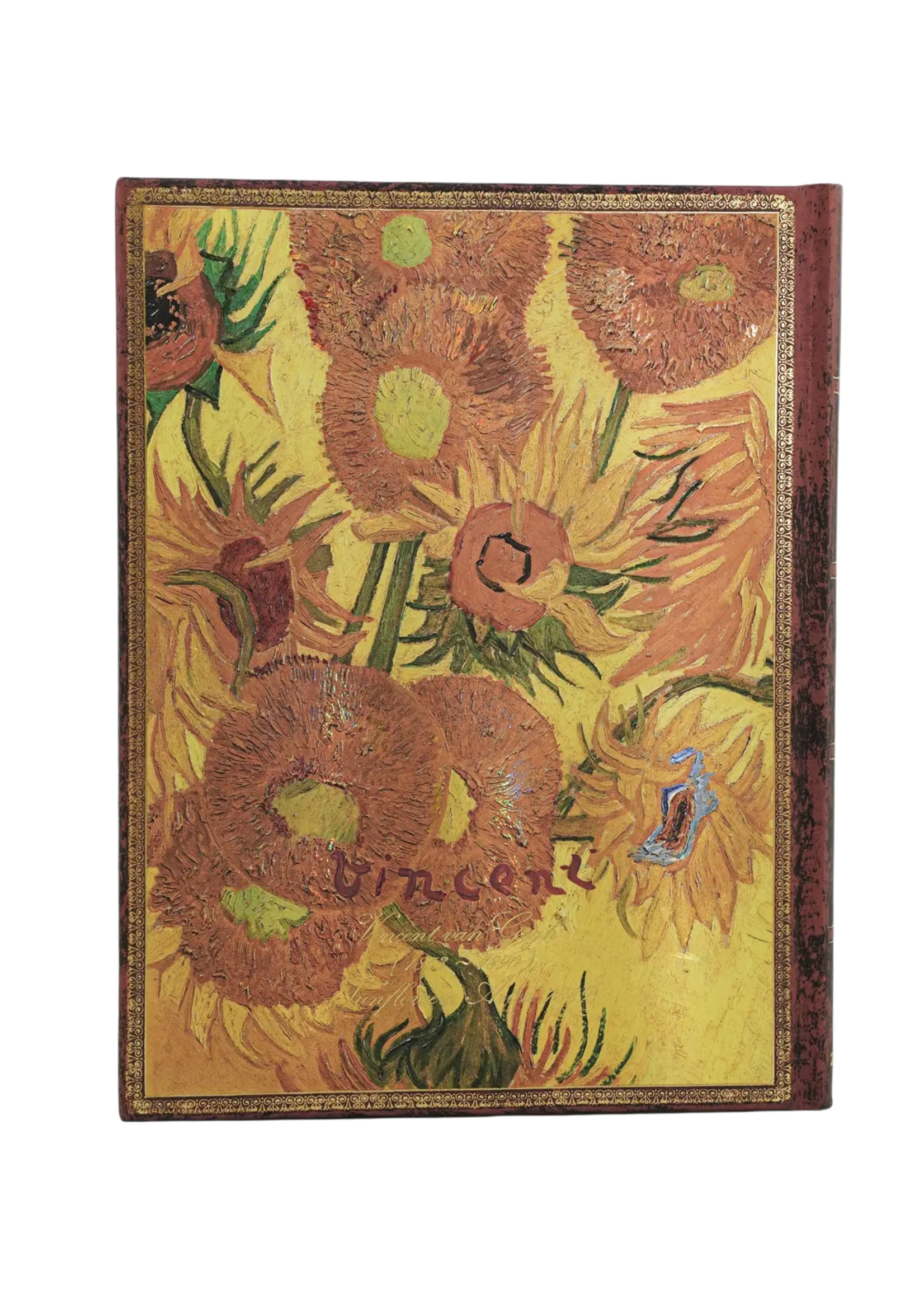 Paperblanks 12-Monatskalender 2027 Van Gogh, Sonnenblumen, Ultra, Verso – Faszinierende Handschriften