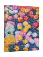 Paperblanks 12-Monatskalender 2027 Monets Chrysanthemen, Ultra, Tagesüberblick, Softcover