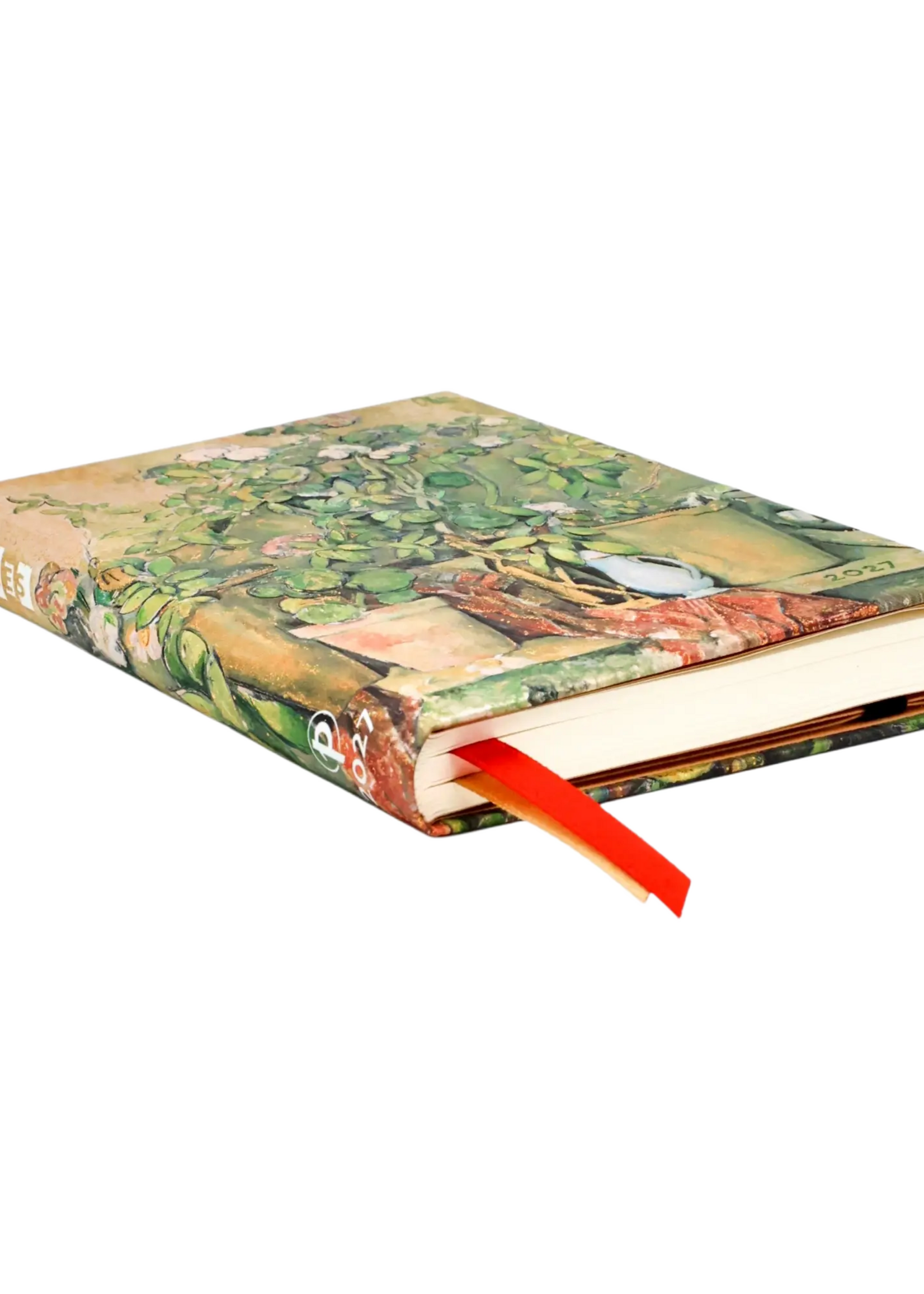 Paperblanks 12-Monatskalender 2027 Cezannes Terrakotta-Töpfe und Blumen, Mini, Verso