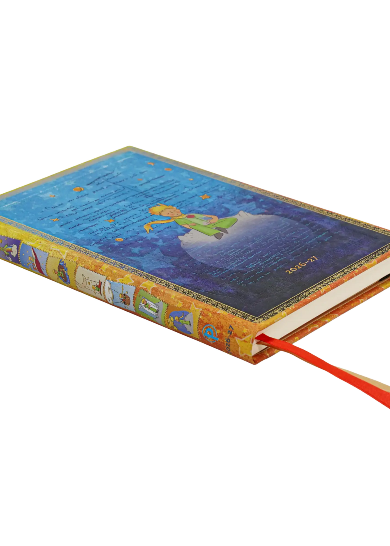 Paperblanks 18-Monatskalender 2027 Saint-Exupéry, Der kleine Prinz, Midi, Horizontal – Faszinierende Handschriften
