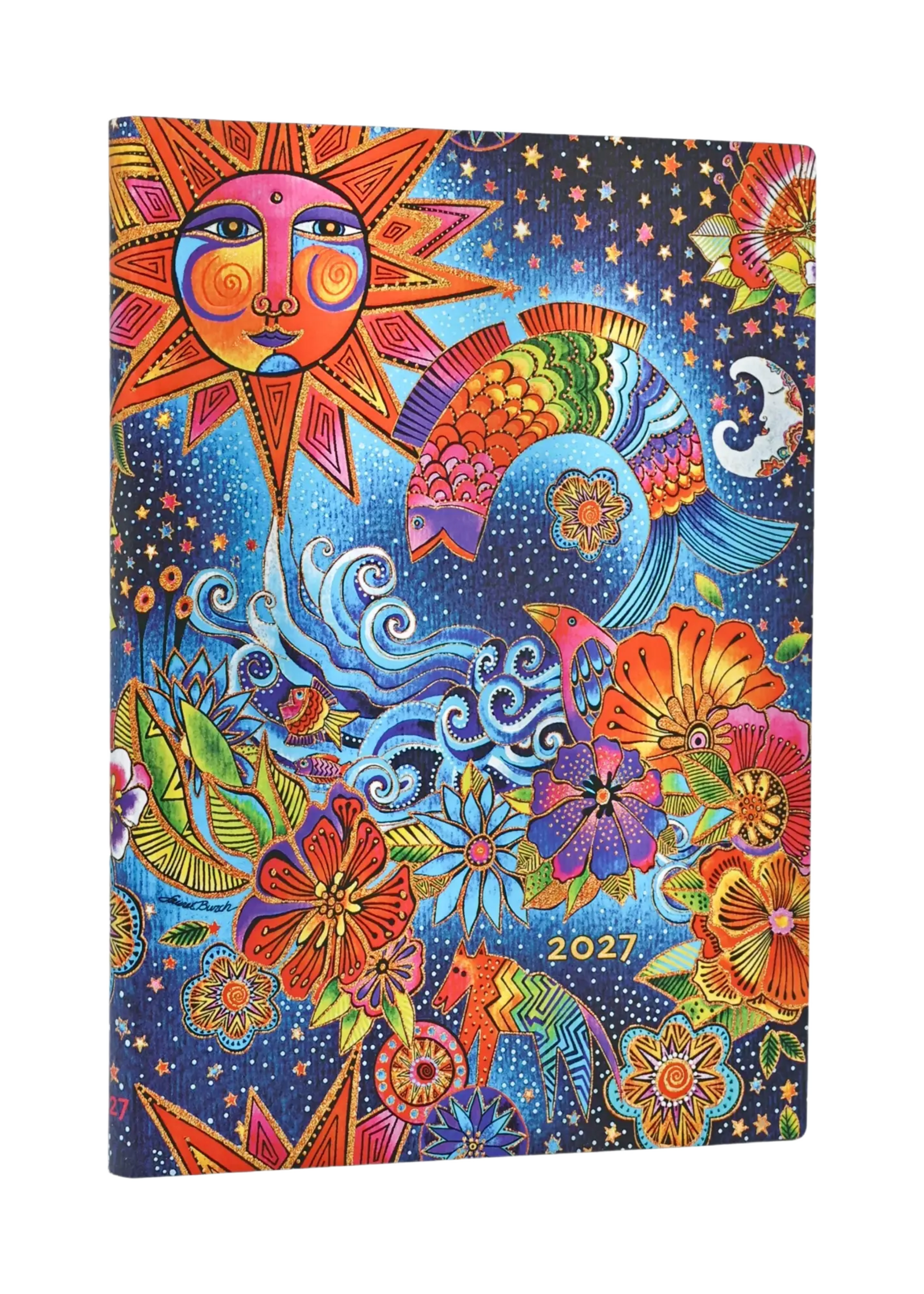 Paperblanks 12-Monatskalender 2027 Himmlische Magie, Midi, Horizontal, Softcover – Ausgefallene Kreationen