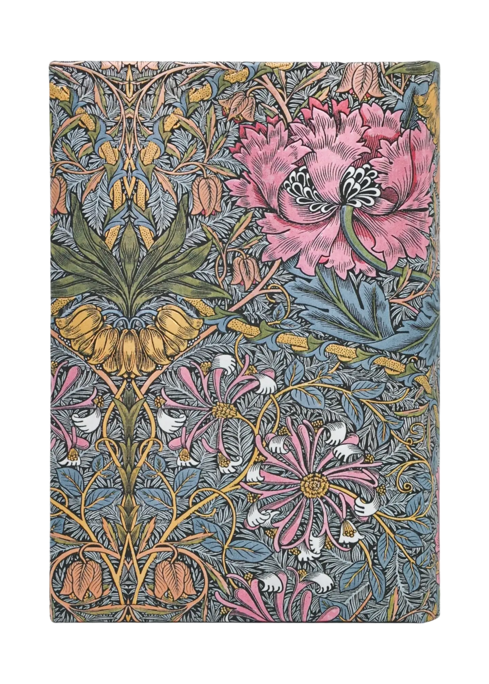 Paperblanks 12-Monatskalender 2027 Morris Heckenkirsche in Pink, Maxi, Horizontal, Softcover – William Morris