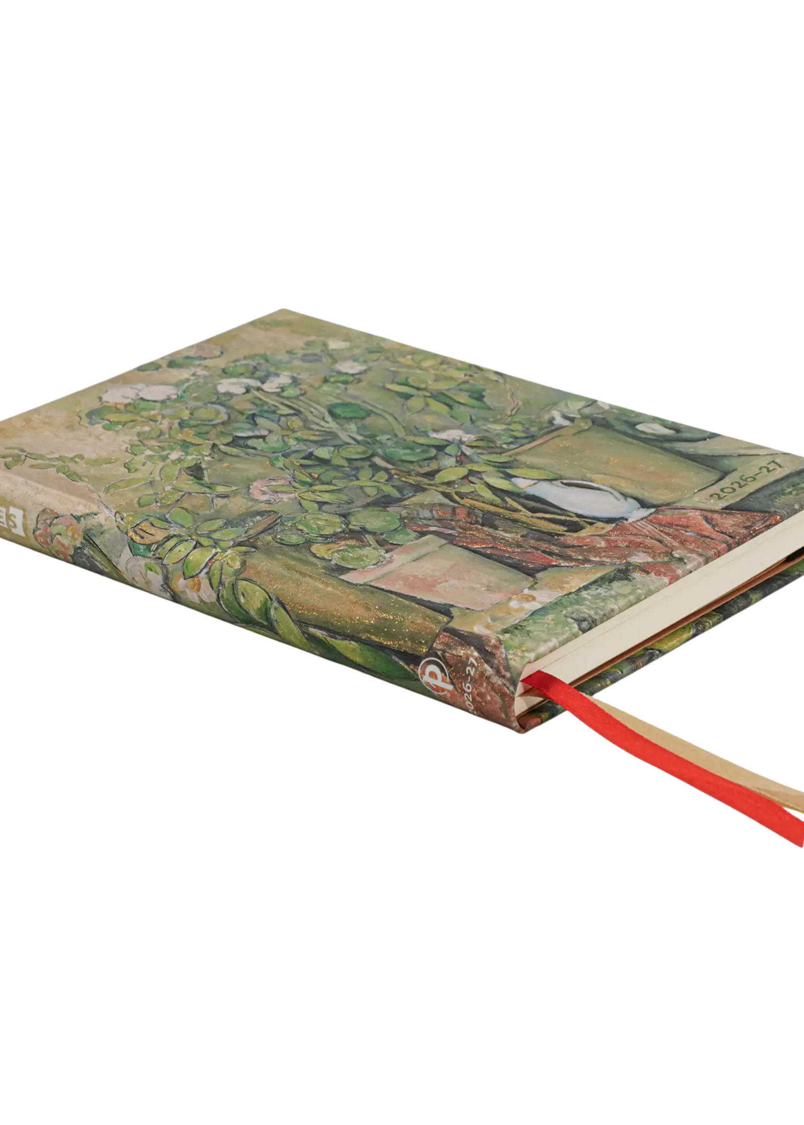 Paperblanks 18-Monatskalender 2027 Cezannes Terrakotta-Töpfe und Blumen, Midi, Horizontal