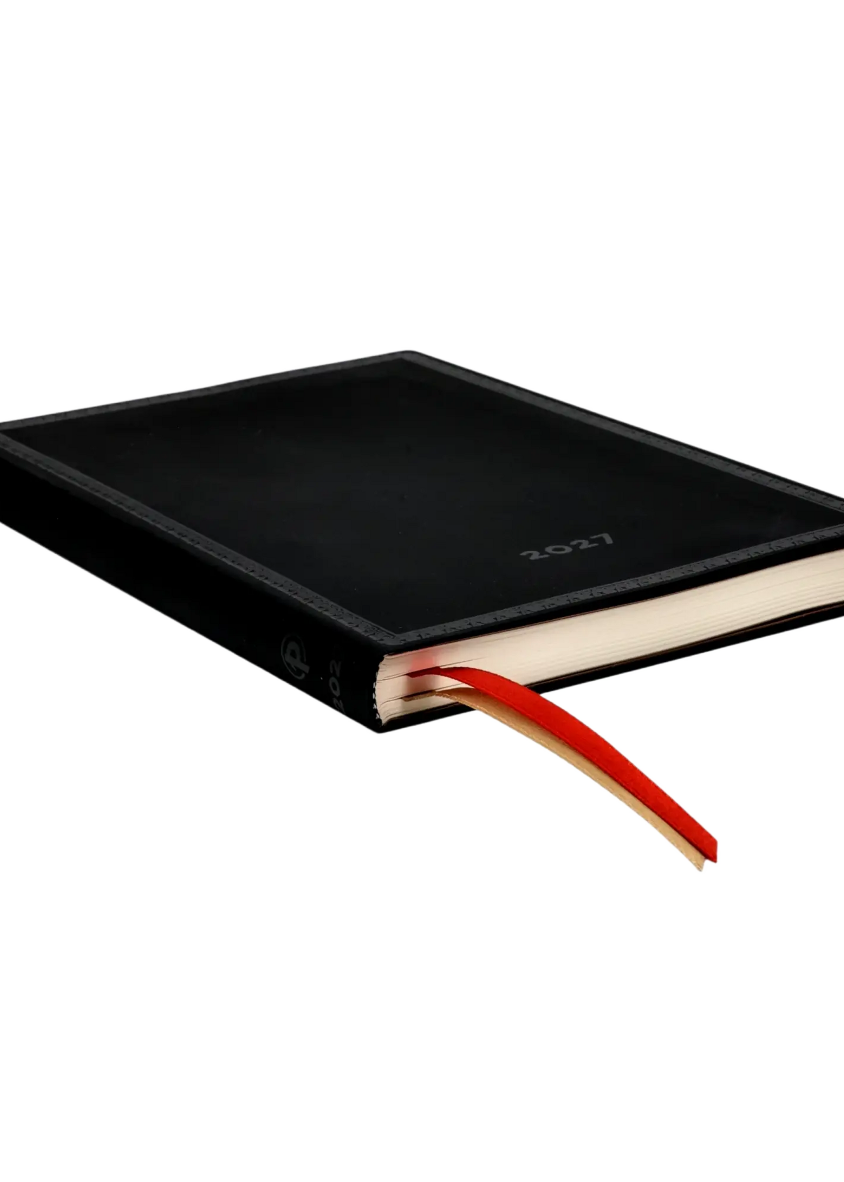 Paperblanks 12-Monatskalender 2027 Black Edition Schlicht, Midi, Horizontal, Softcover