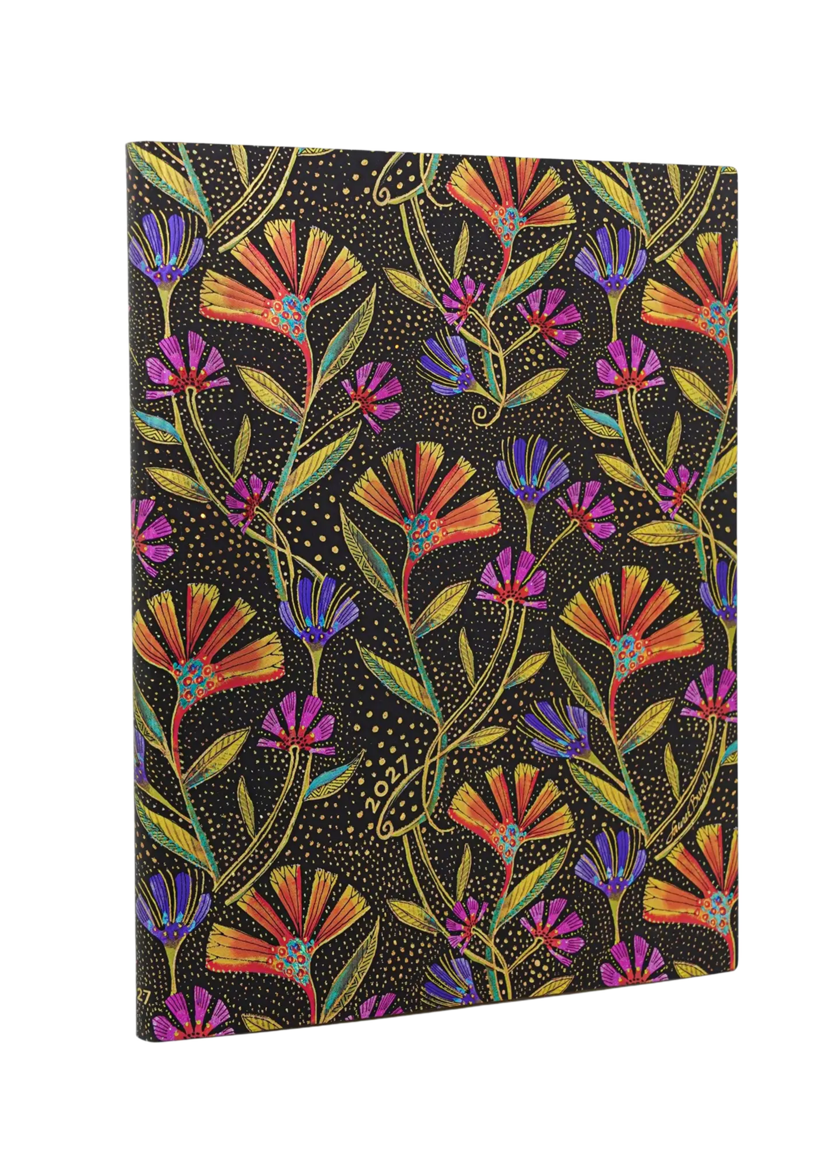 Paperblanks 12-Monatskalender 2027 Wildblumen, Ultra, Vertikal, Softcover – Verspielte Kreationen