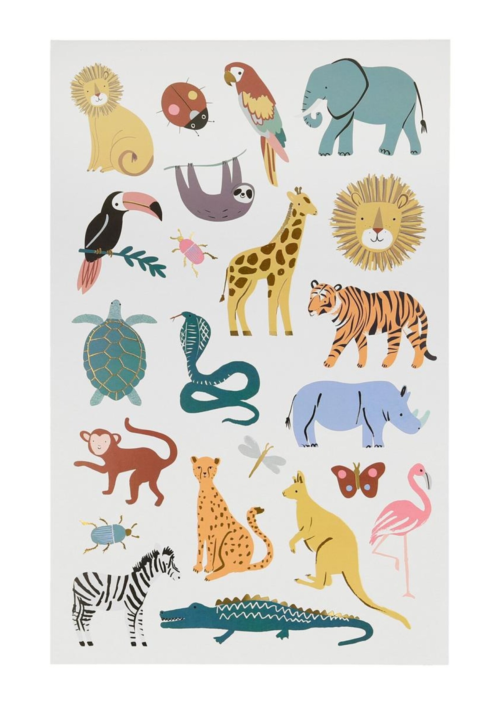 MERI MERI Wild Animals Tattoo Sheets