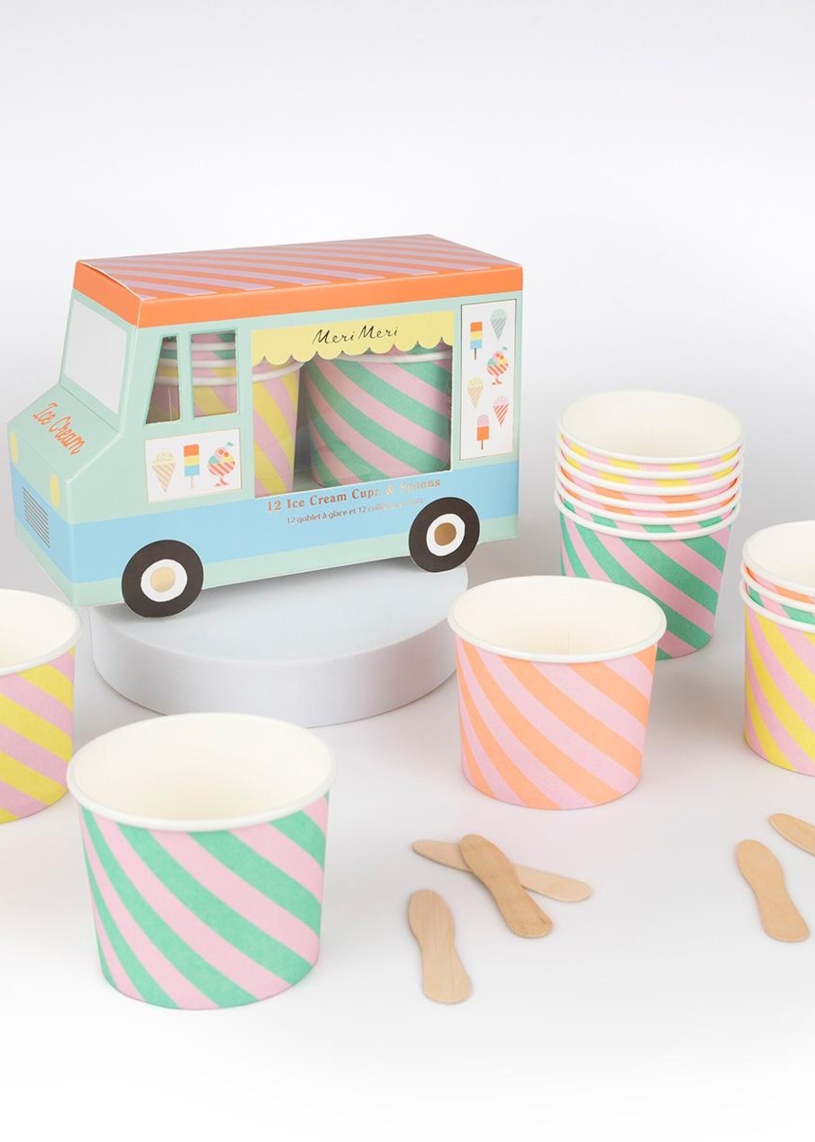 MERI MERI Eisbecher Ice Cream Tubs & Spoons (12 Stück)