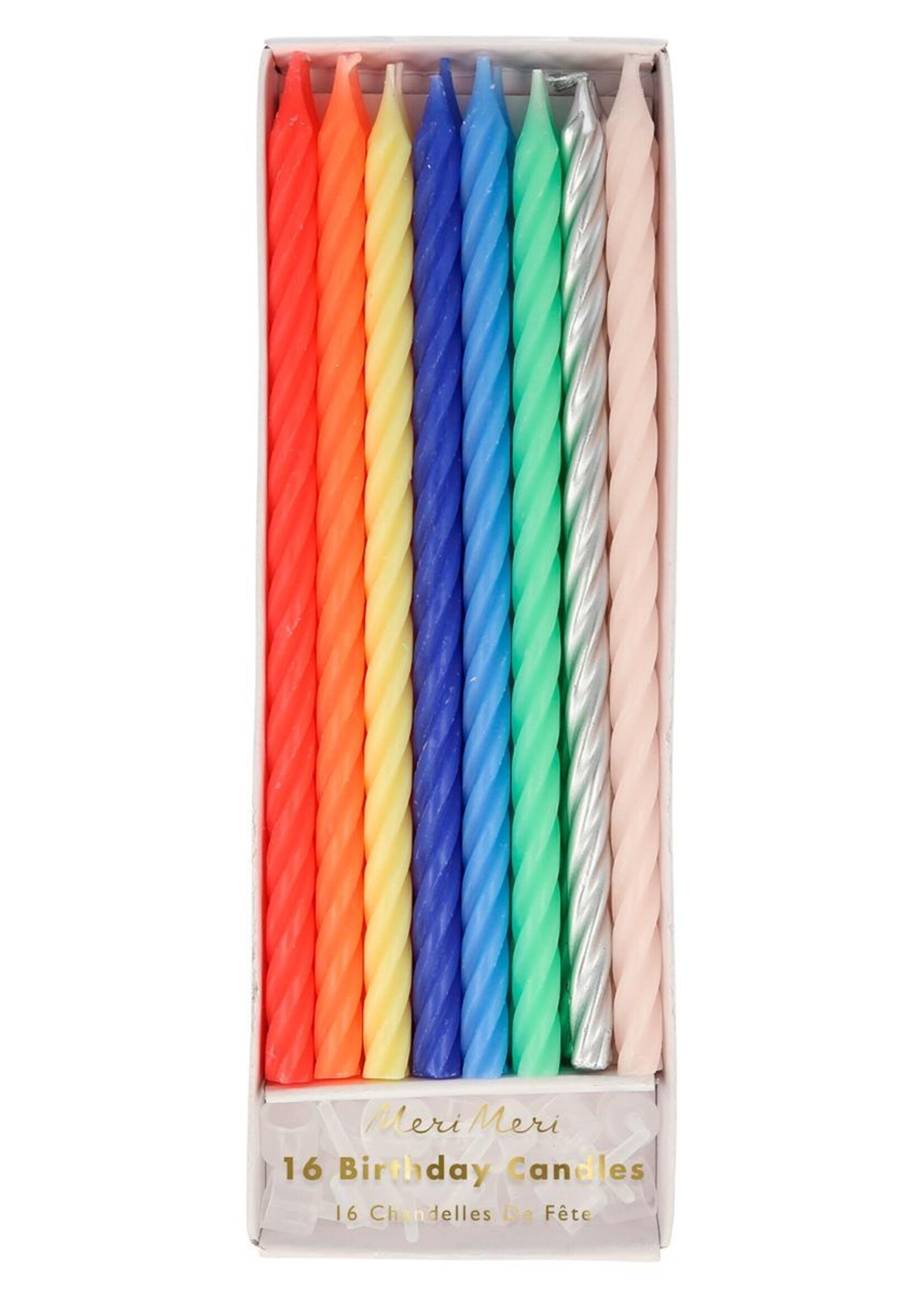 MERI MERI Kerzen Multi Neon Twisted (16 Stück)
