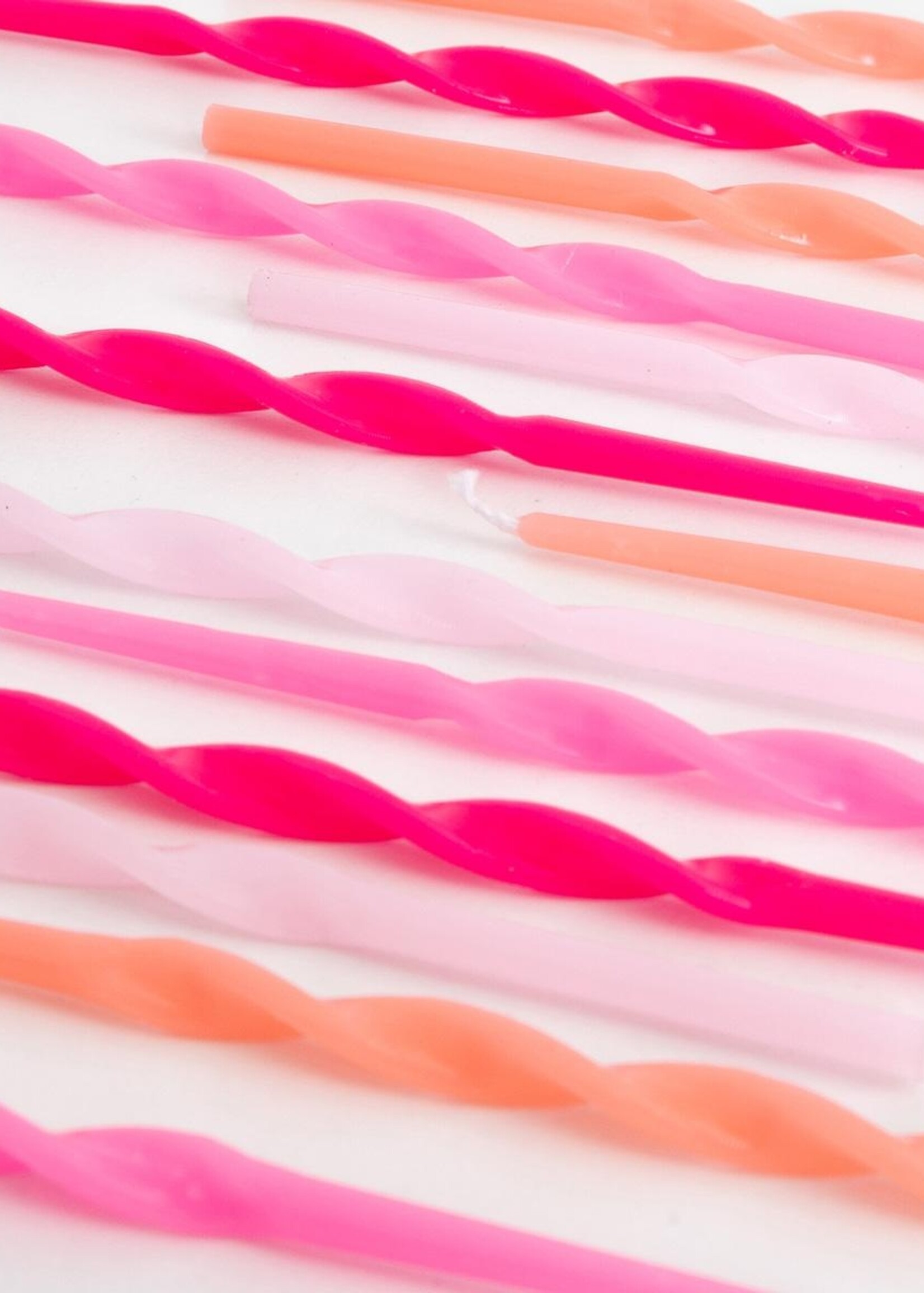 MERI MERI Pink Twisted Long Candles