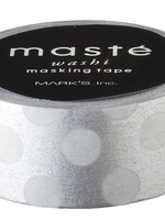 MARKS MASTE Washi Tape Silver Polka Dots