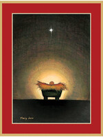 Caspari Caspari Weihnachtskarte Stern & Krippe