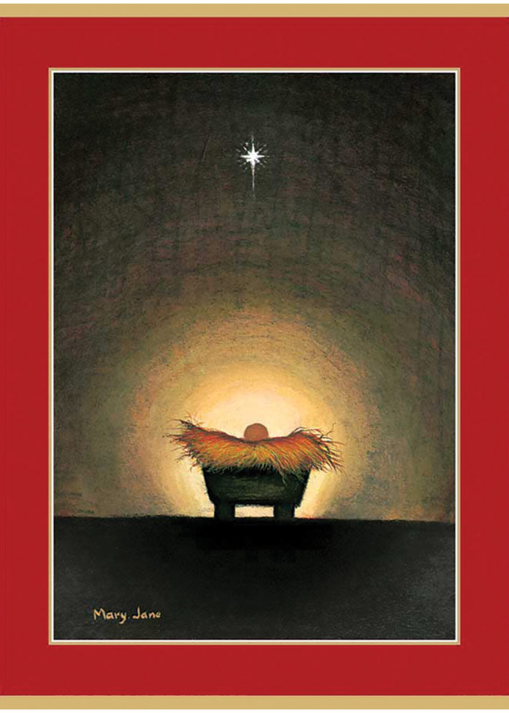 Caspari Caspari Weihnachtskarte Stern & Krippe