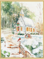 Caspari Caspari Weihnachtskarten-Set Peaceful Church in Snow, 5 Stück