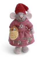 Gry & Sif Gry & Sif Kleine Maus Mädchen grau mit Handtasche